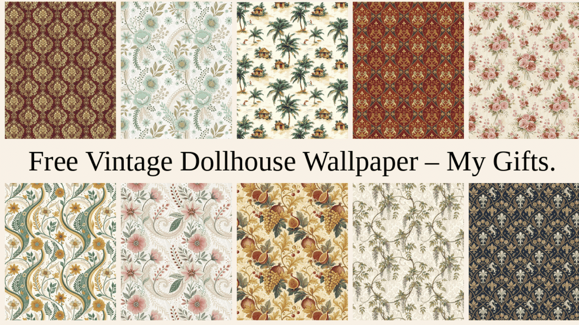My Most Favorited Dollhouse Wallpaper Printables – Now Free For You! - with Free Dollhouse Wallpaper Printables