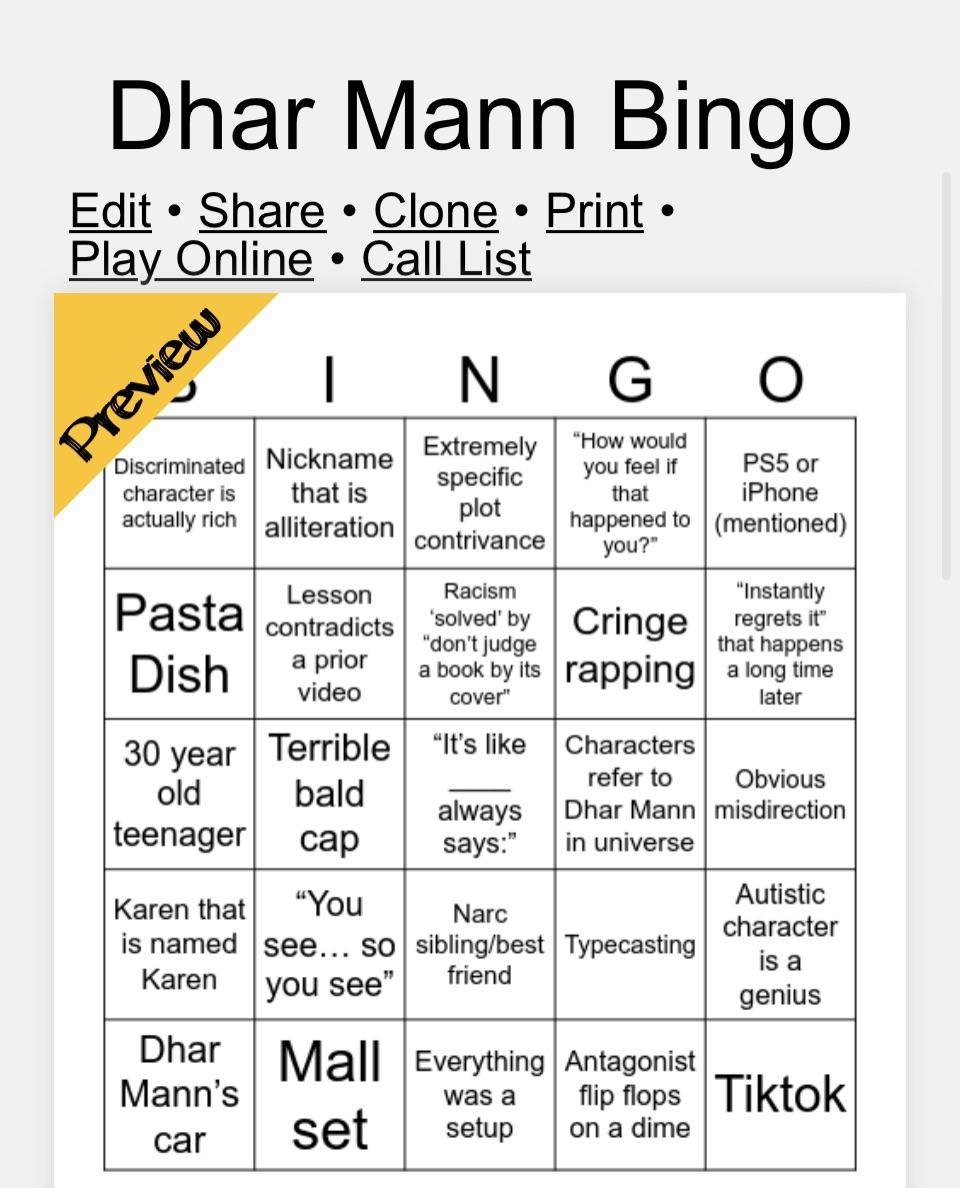 My Version Of Dhar Mann Bingo : R/Dharmann inside Dhar Mann Bingo Card