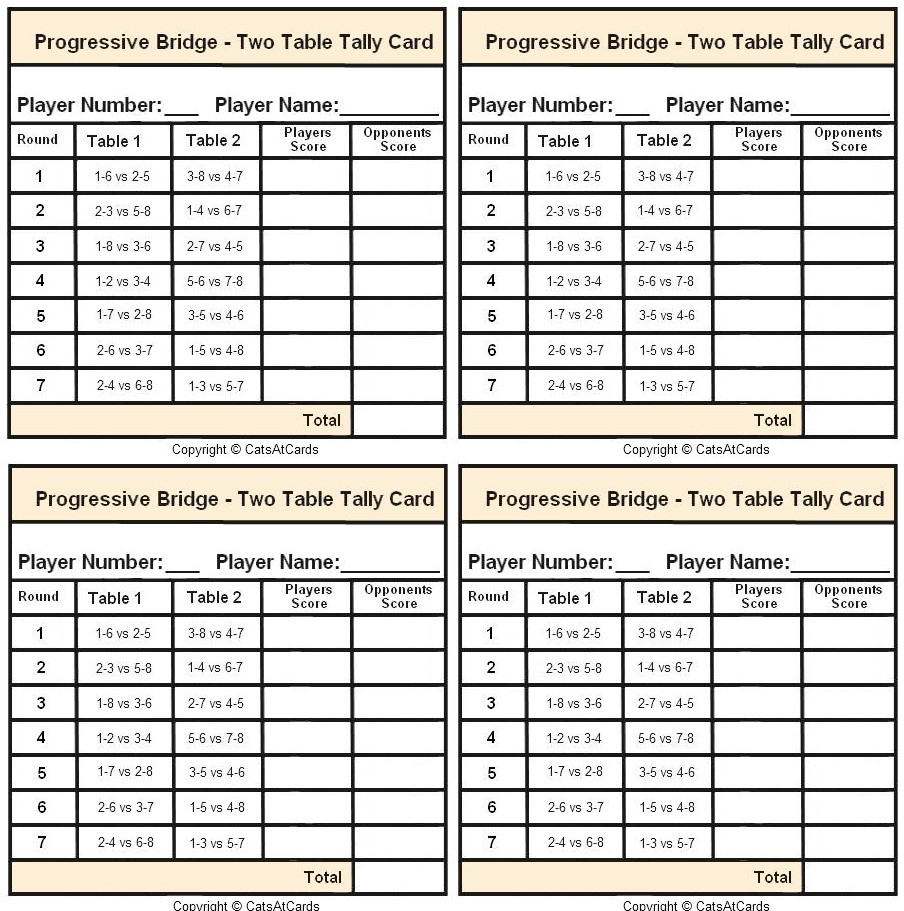 Mystery Hand Memory Sheet - Print with Free Printable Bridge Tally Sheets