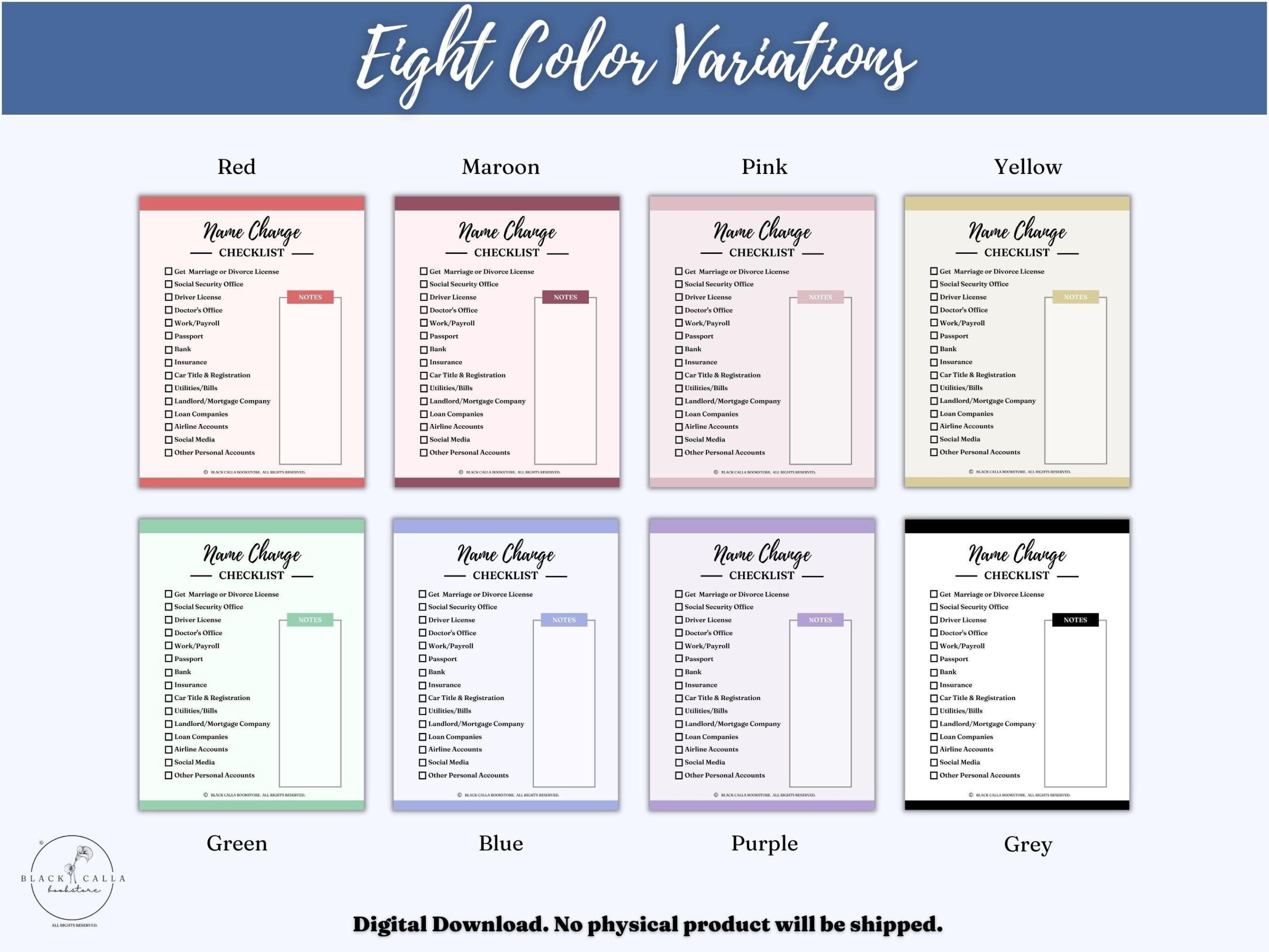 Name Change Checklist - Printable, Printable Name Changing regarding Divorce Name Change Checklist Printable