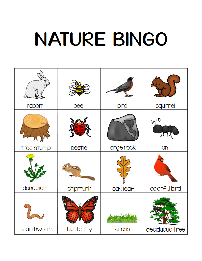 Nature Bingo Printable Activity - Take A Hike With Your Kids inside Nature Walk Bingo Printable Free