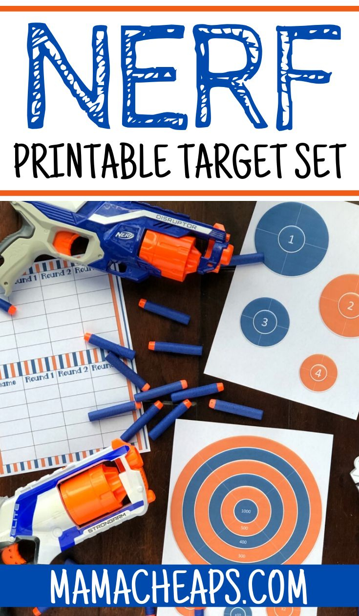 Nerf Printable Targets And Score Card - Fun Activity For Kids pertaining to Free Printable Nerf Gun Targets