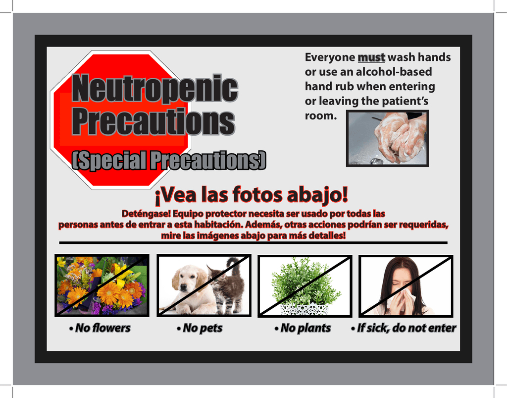Neutropenic Precautions Sign Printable Free - Printable Party Favors regarding Neutropenic Precautions Sign Printable Free