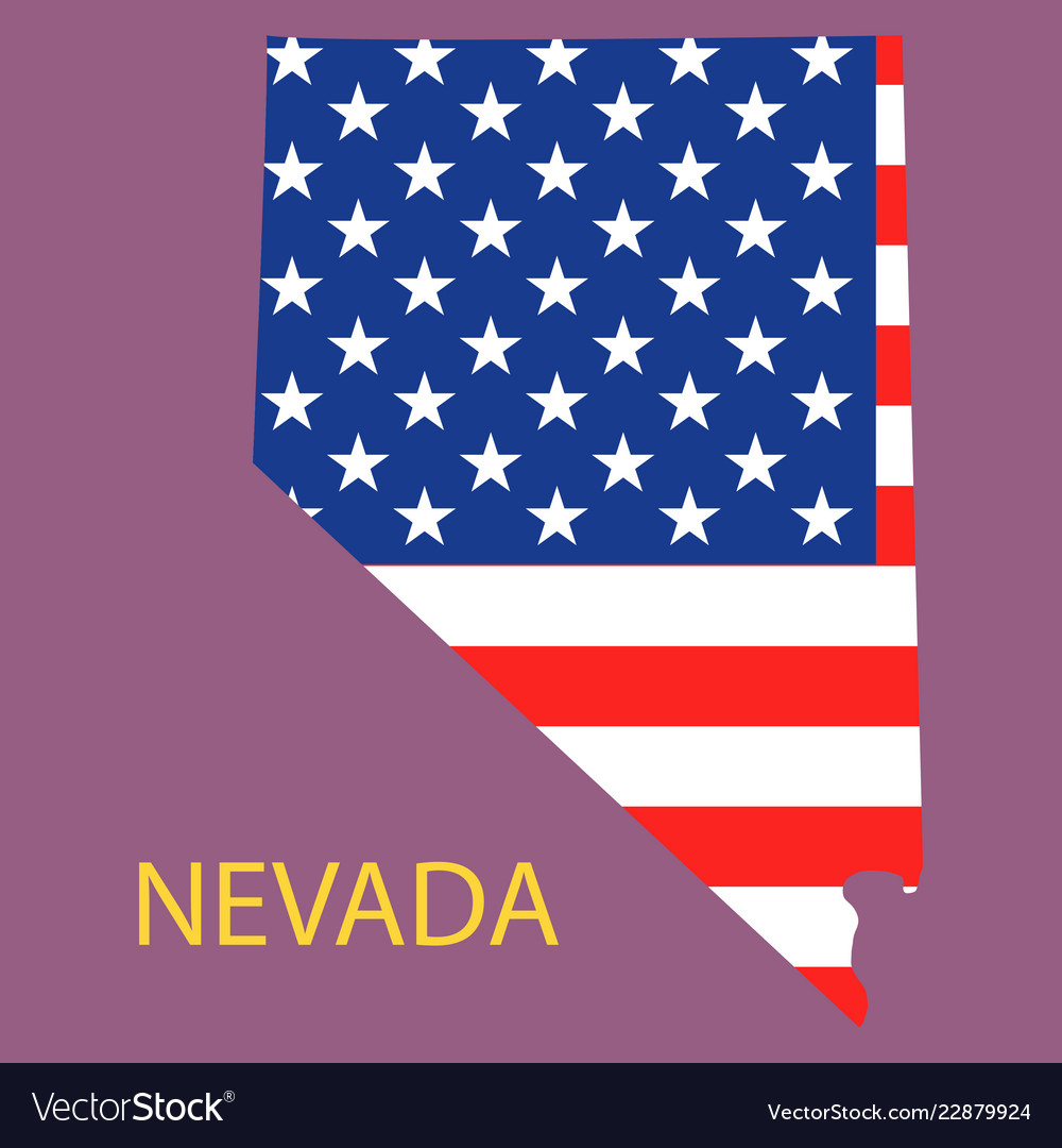 Nevada State Of America With Map Flag Print Vector Image with Nevada State Flag Printable