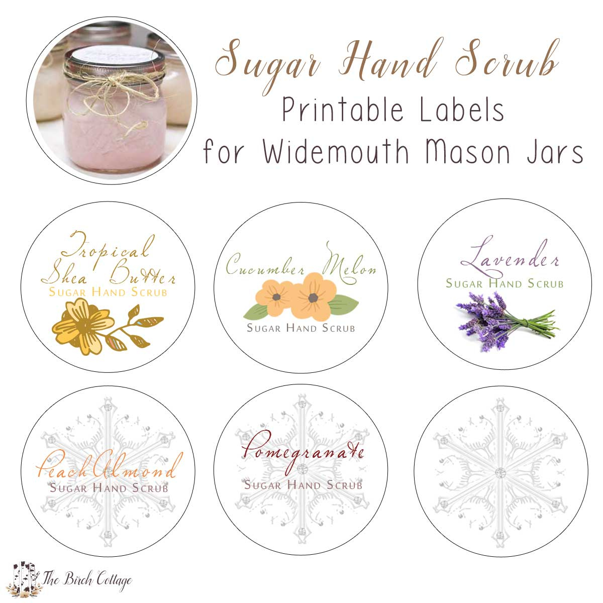 New Diy Sugar Hand Scrub Printable Labels - The Birch Cottage with regard to Free Printable Sugar Scrub Tags