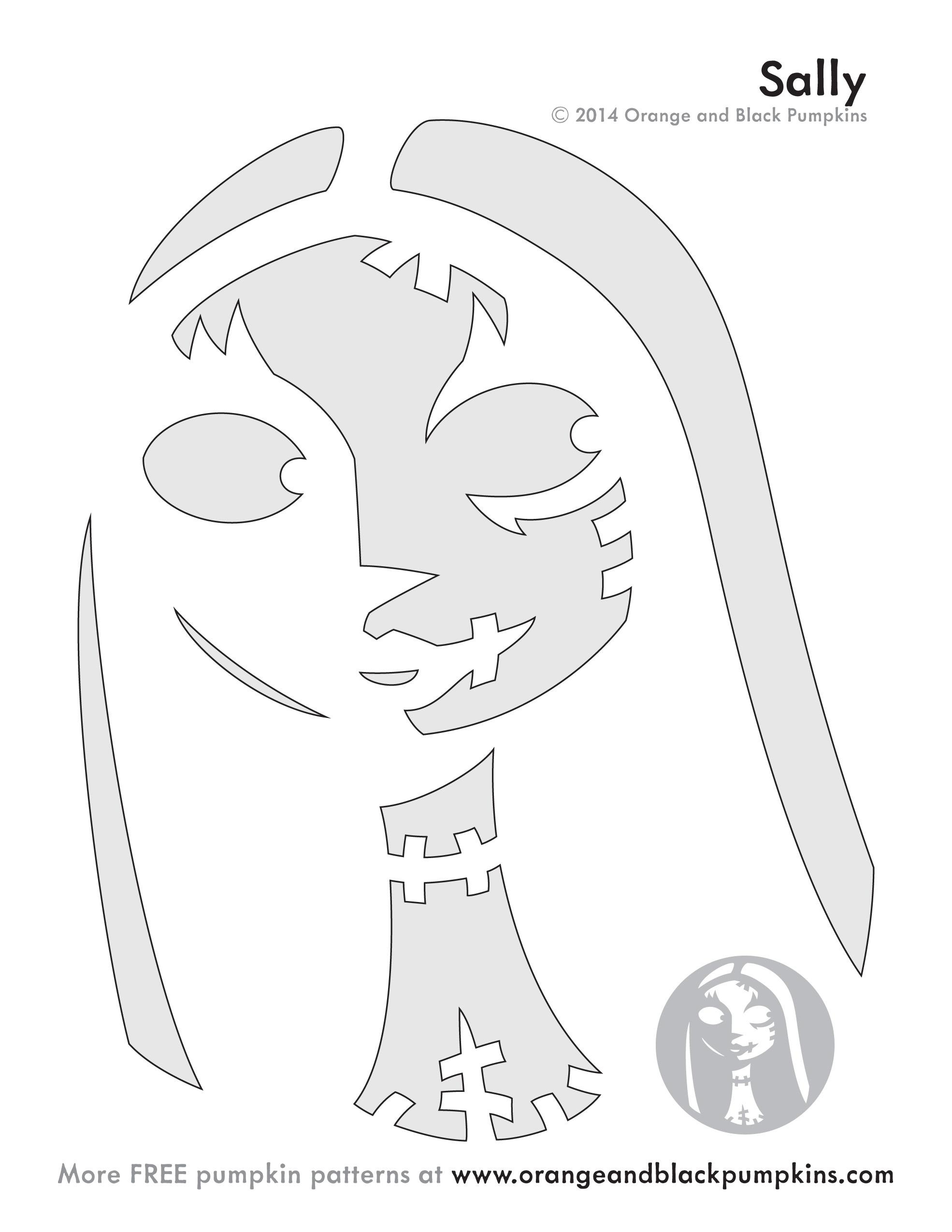 Nightmare Before Christmas: Sally (Pumpkin Stencil - Pumpkin within Sally Pumpkin Stencils Free Printable