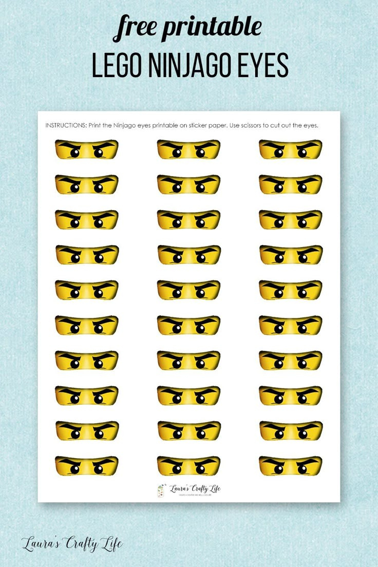 Ninjago Cupcake Liners inside Ninjago Eyes Free Printable
