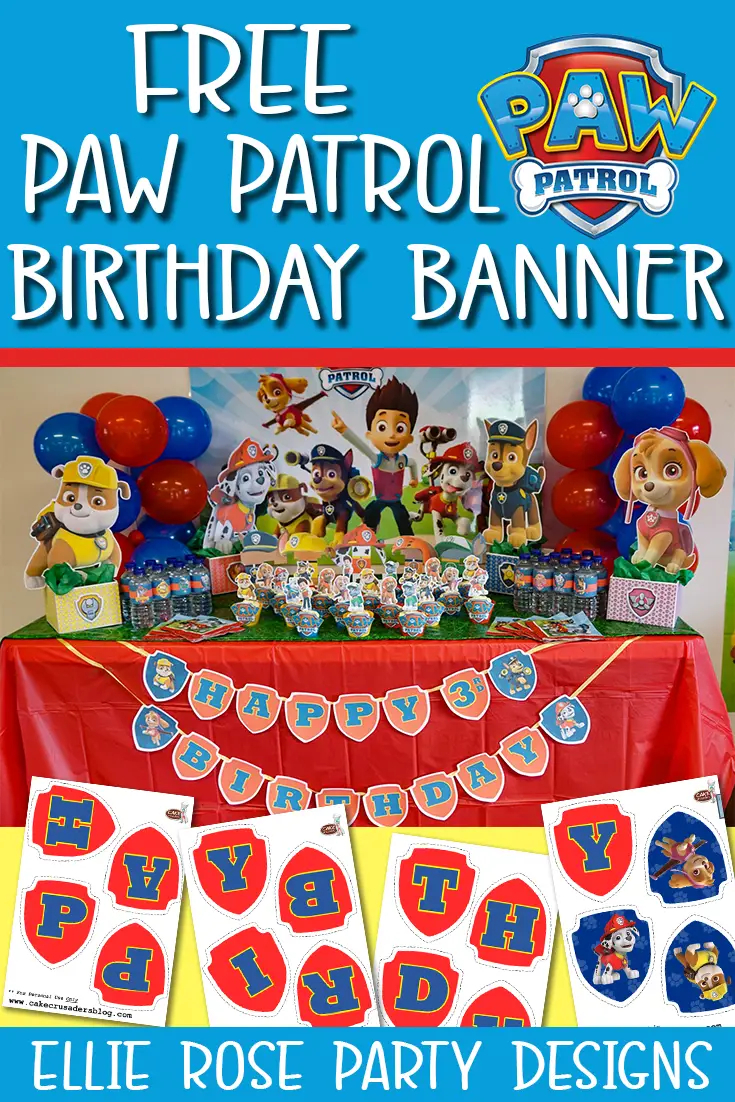 No.1 Best Free Paw Patrol Birthday Banner Printables within Paw Patrol Free Birthday Printables