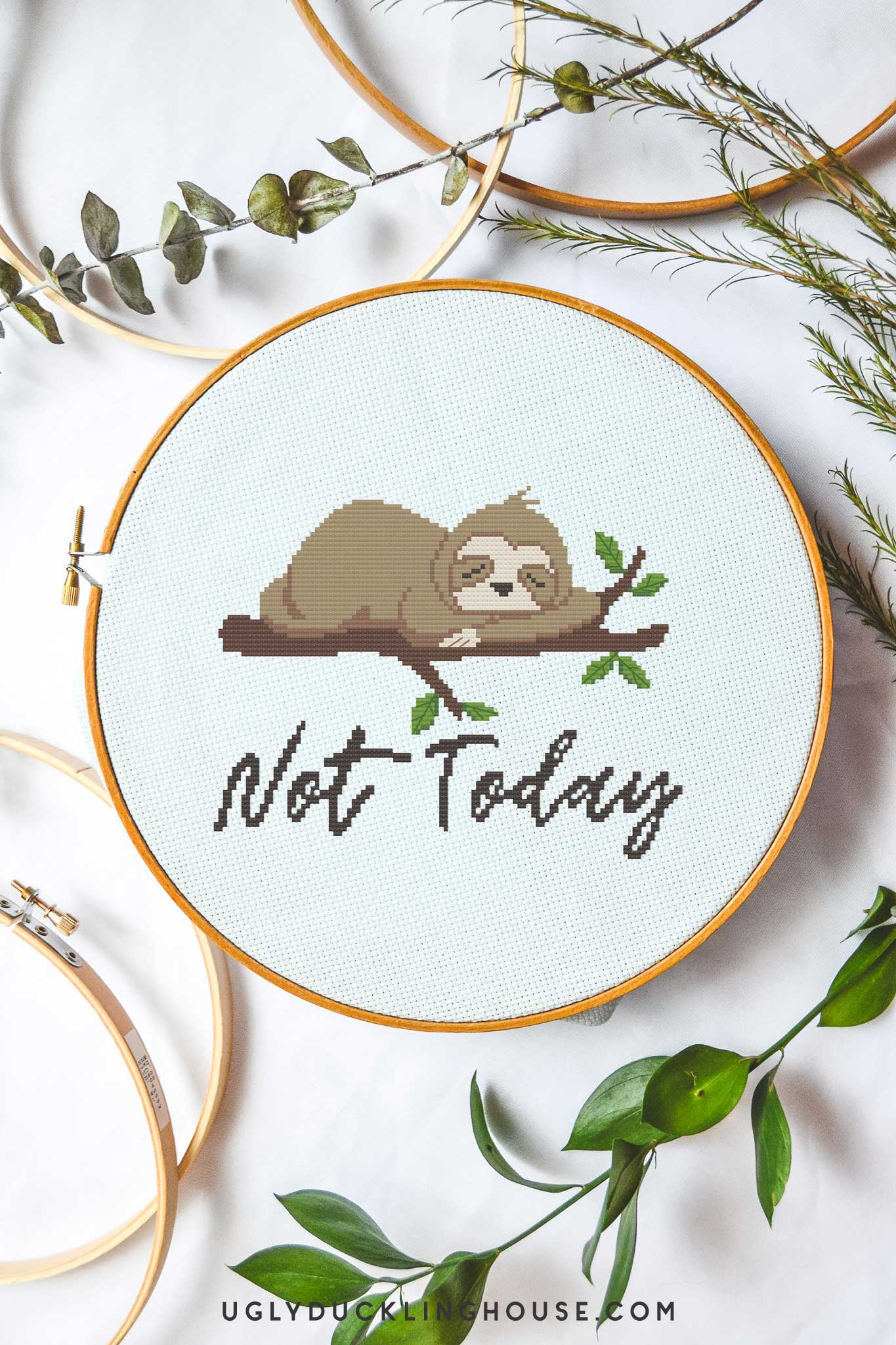 Not Today&amp;quot; Sloth | Free Cross Stitch Pattern • Ugly Duckling House inside Printable Free Cross Stitch Patterns