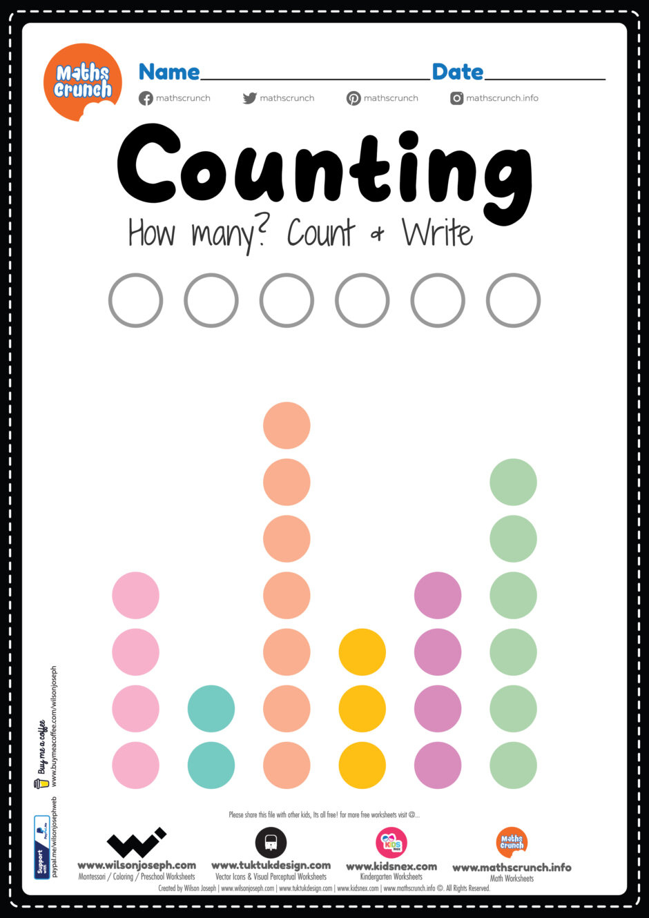 Number Counting Worksheet - Free Printable Pdf For Kids within Free Printable Numbers Montessori