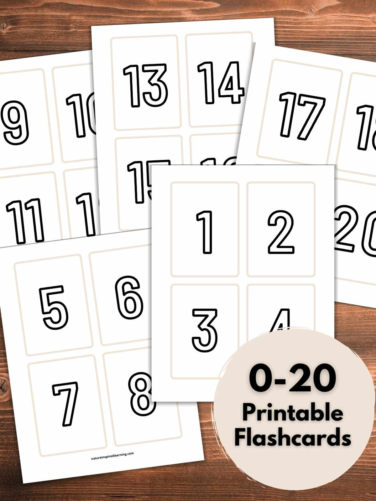 Number Flashcards 1-20 - Nature Inspired Learning with regard to Number Cards 1 20 Free Printable