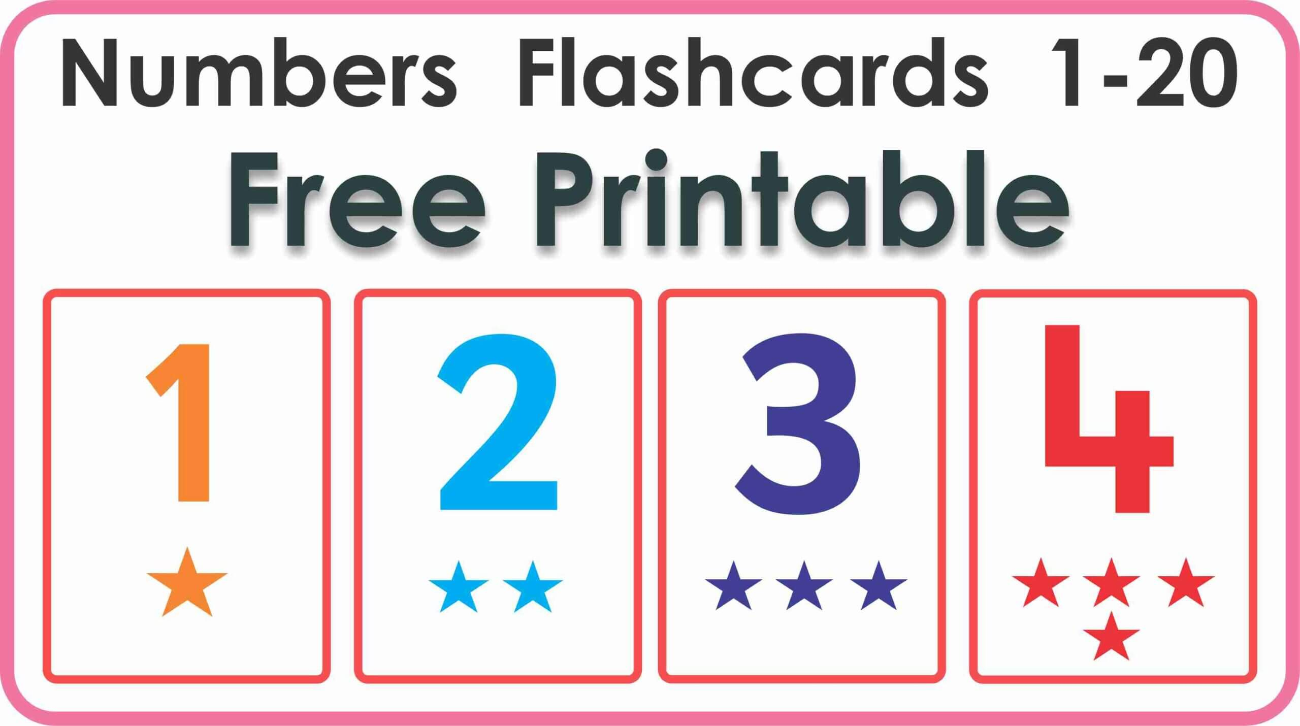 Number Flashcards- 1 To 20 Free Printable | Montessoriseries inside Number Cards 1 20 Free Printable