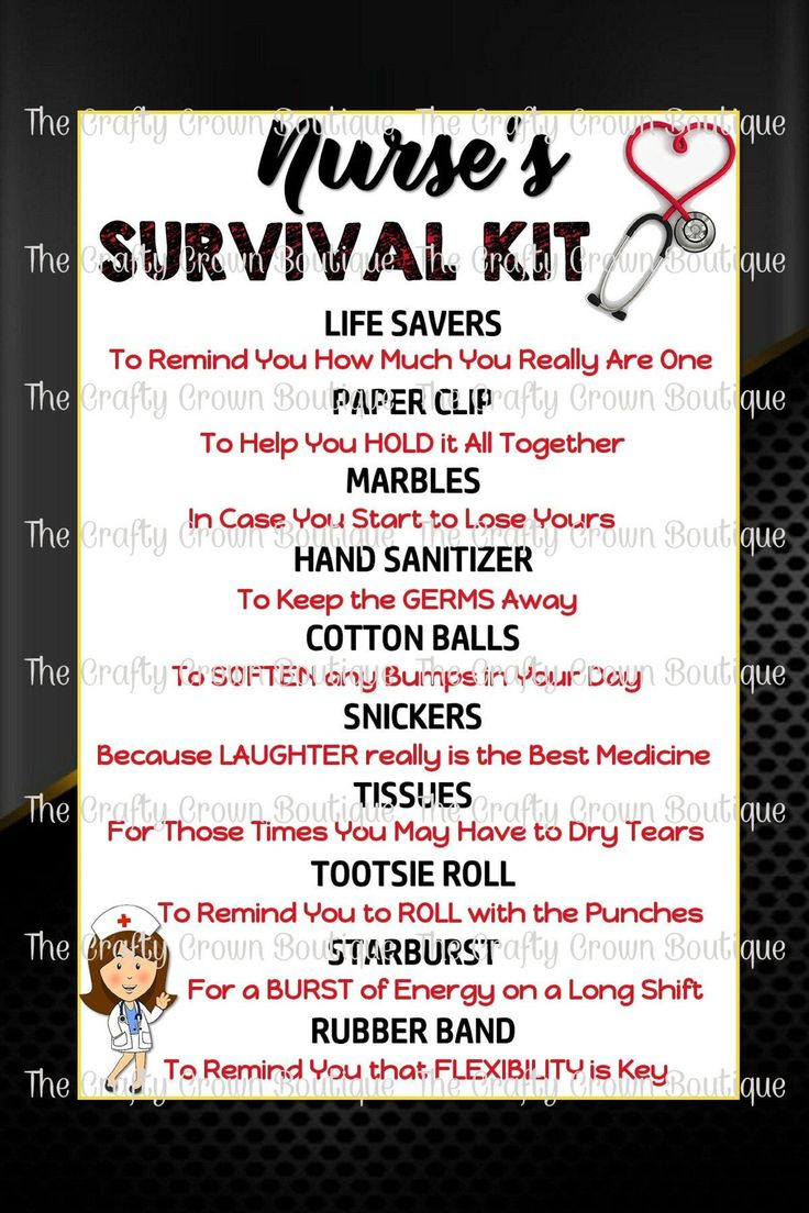 Nurse Survival Kit Medical Rn Gift Tag Instant Download 4X6 &amp;amp; 5X7 in Free Printable Nursing Survival Kit Template