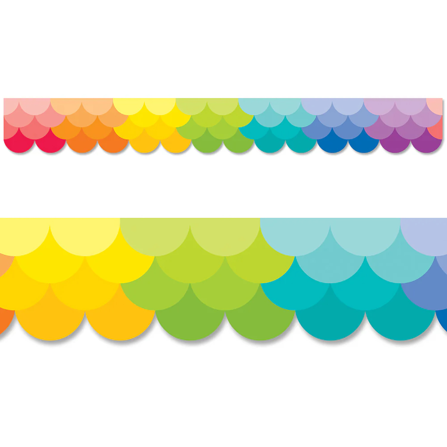 Ombre Rainbow Scallops Ez Border™, 48 Feet | The Teachers&amp;#039; Lounge® intended for Free Printable Bulletin Board Borders