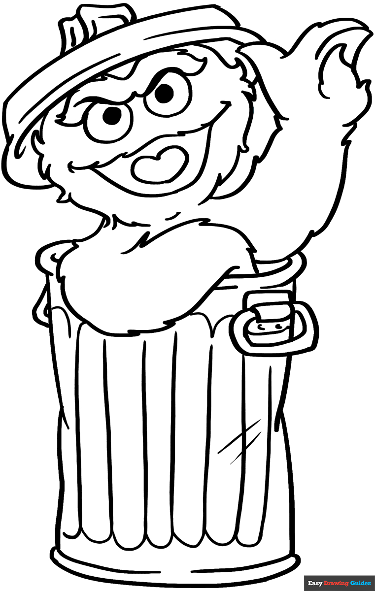 Oscar The Grouch From Sesame Street Coloring Page | Easy Drawing intended for Oscar The Grouch Printable