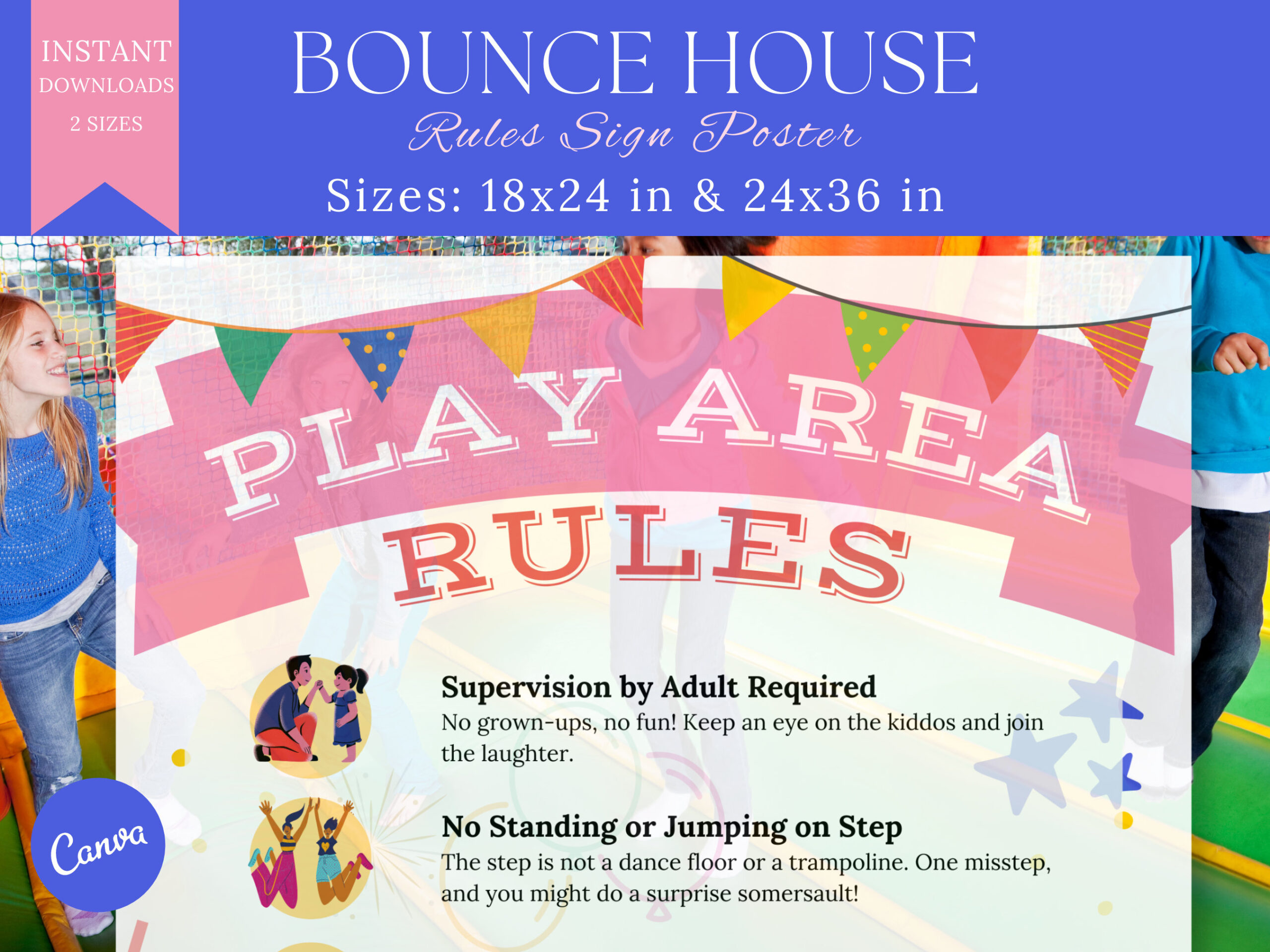 Outdoor Bounce House Rules Sign | Printable Kids Play Rules | Soft regarding Bounce House Rules Printable