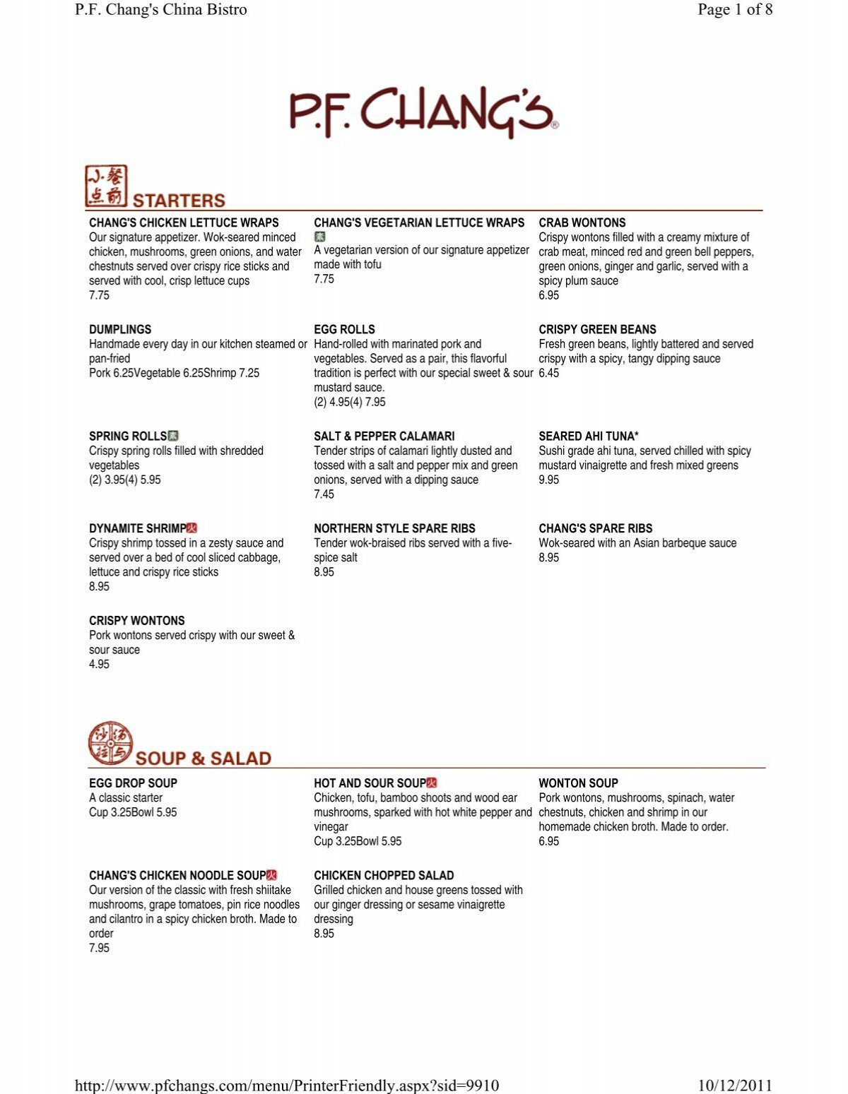 P.f. Chang&amp;#039;S Menu - Woodlands Online pertaining to Free Printable Pf Chang&amp;amp;#039;s Menu With Prices