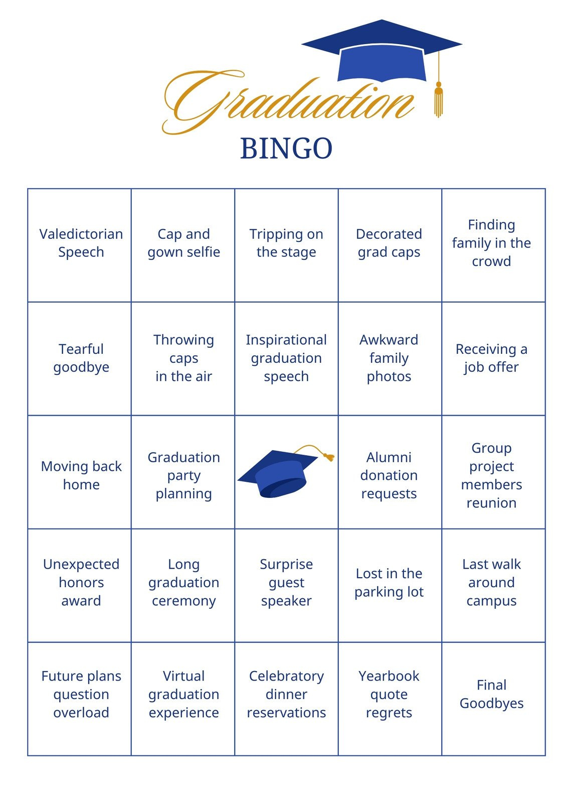 Page 2 - Free Bingo Card Templates To Customize And Print | Canva in Graduation Bingo Free Printable