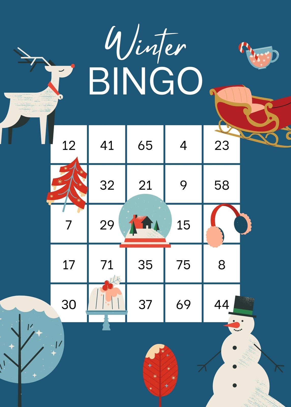 Page 3 - Free Bingo Card Templates To Customize And Print | Canva with Winter Bingo Card Generator