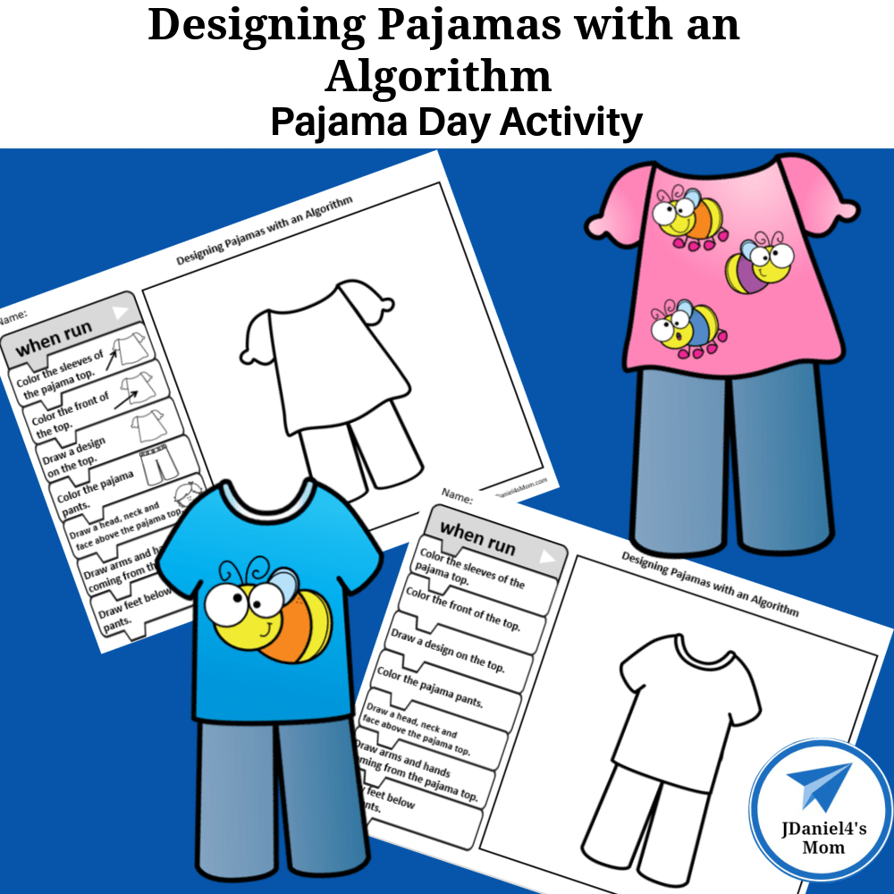 Pajama Day Activity- Designing Pajamas With An Algorithm with Pajama Day Printable Activities