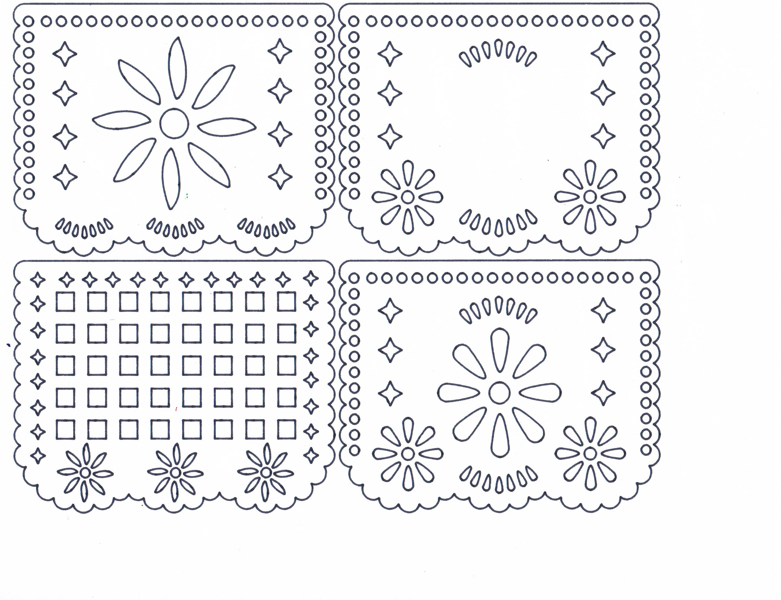 Papel Picado Coloring Pages within Free Printable Papel Picado Template