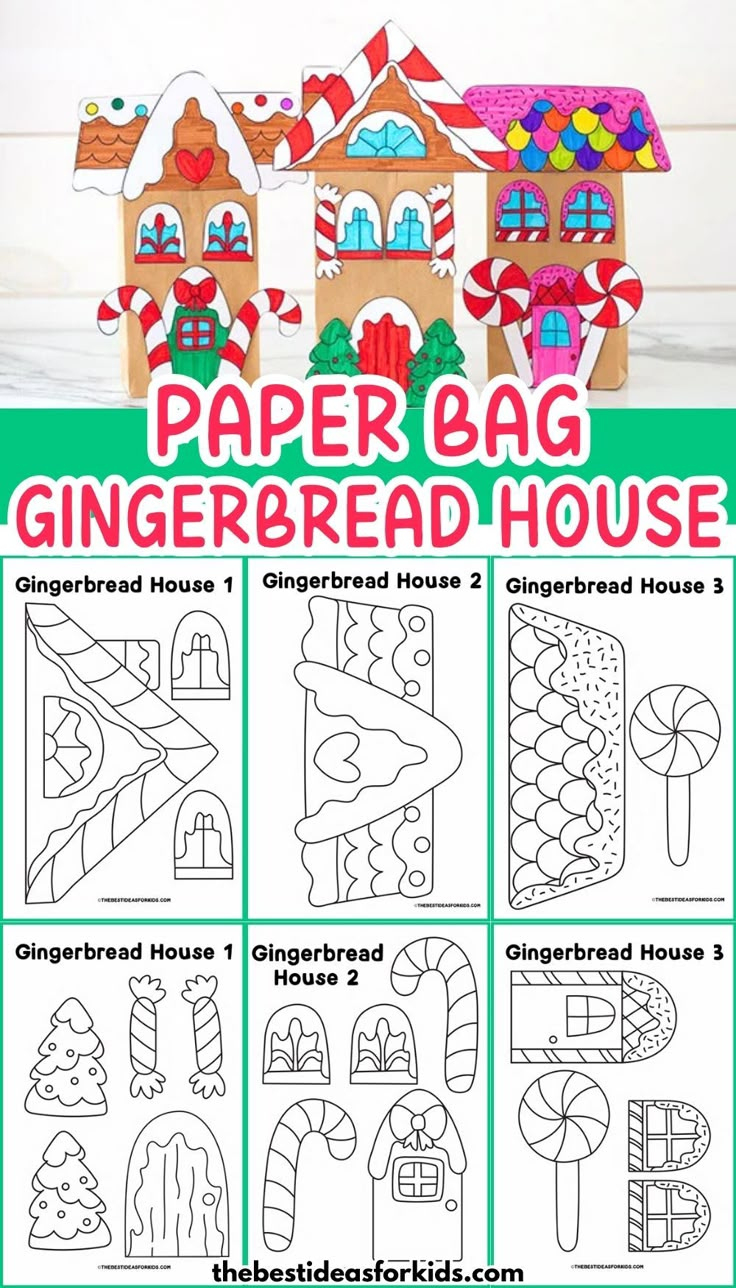 Paper Bag Gingerbread House Templates with Paper Bag Gingerbread House Free Printable