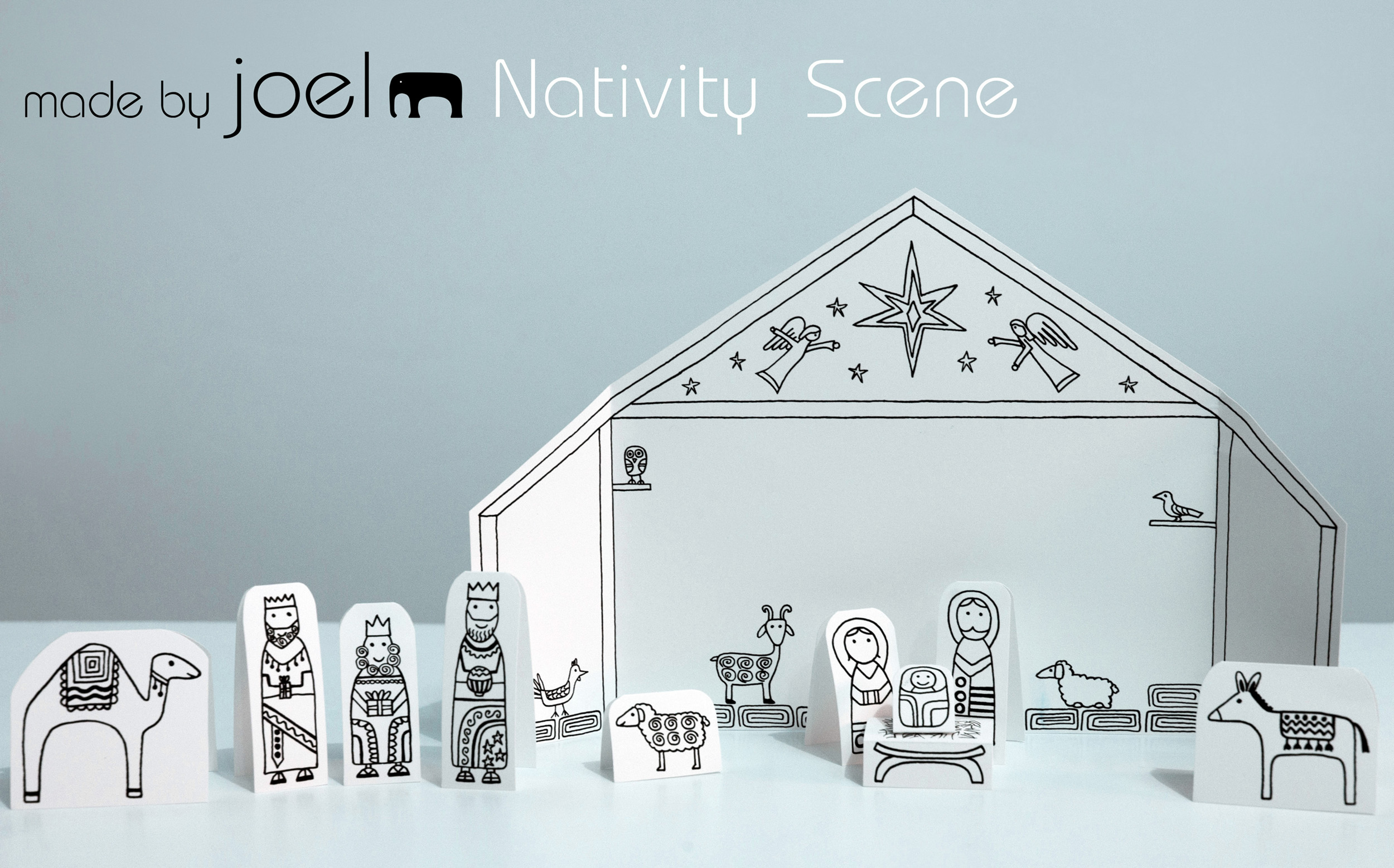 Paper City Nativity Scene – Madejoel within Free Printable Nativity Set