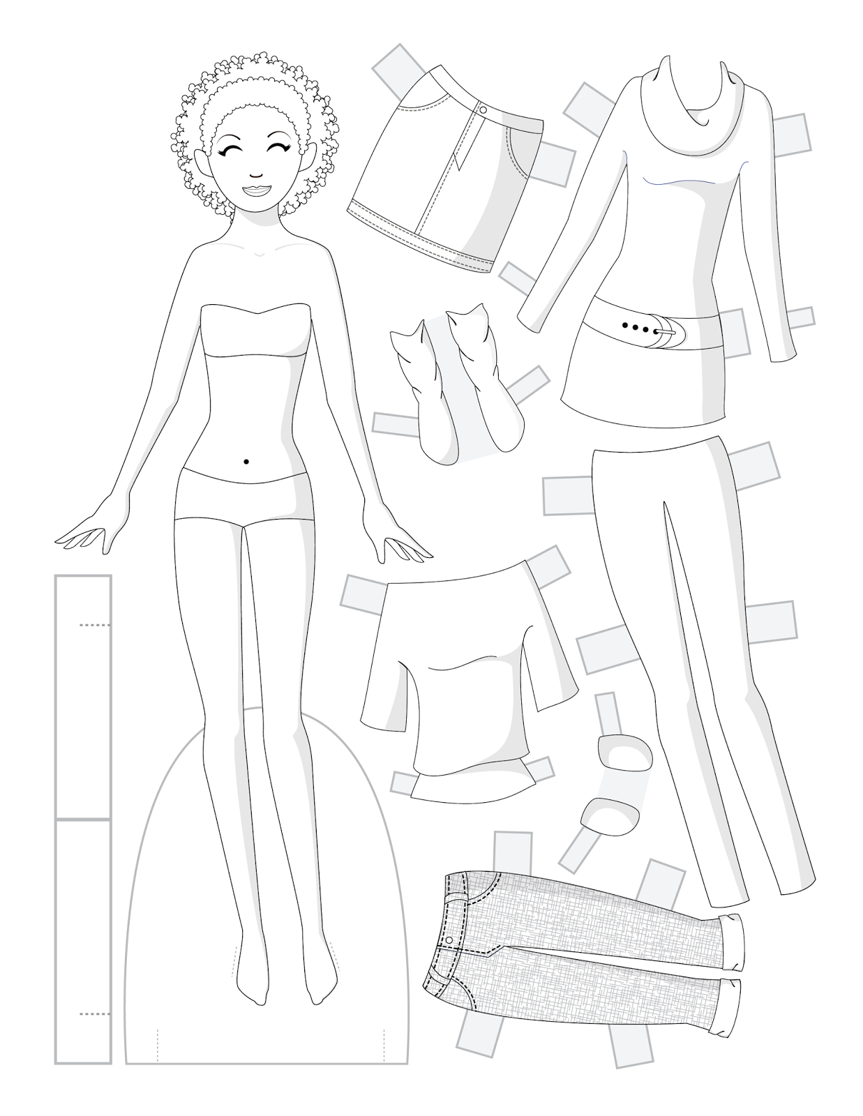 Paper Doll School: Fashion Friday: Black &amp;amp; White: Set 2 in Paper Doll Printable Black And White
