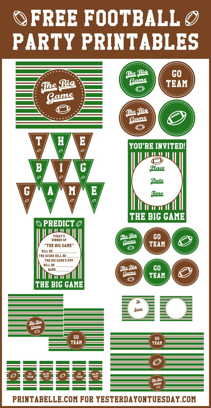 Party Planning For The Big Game for Football Party Free Printables