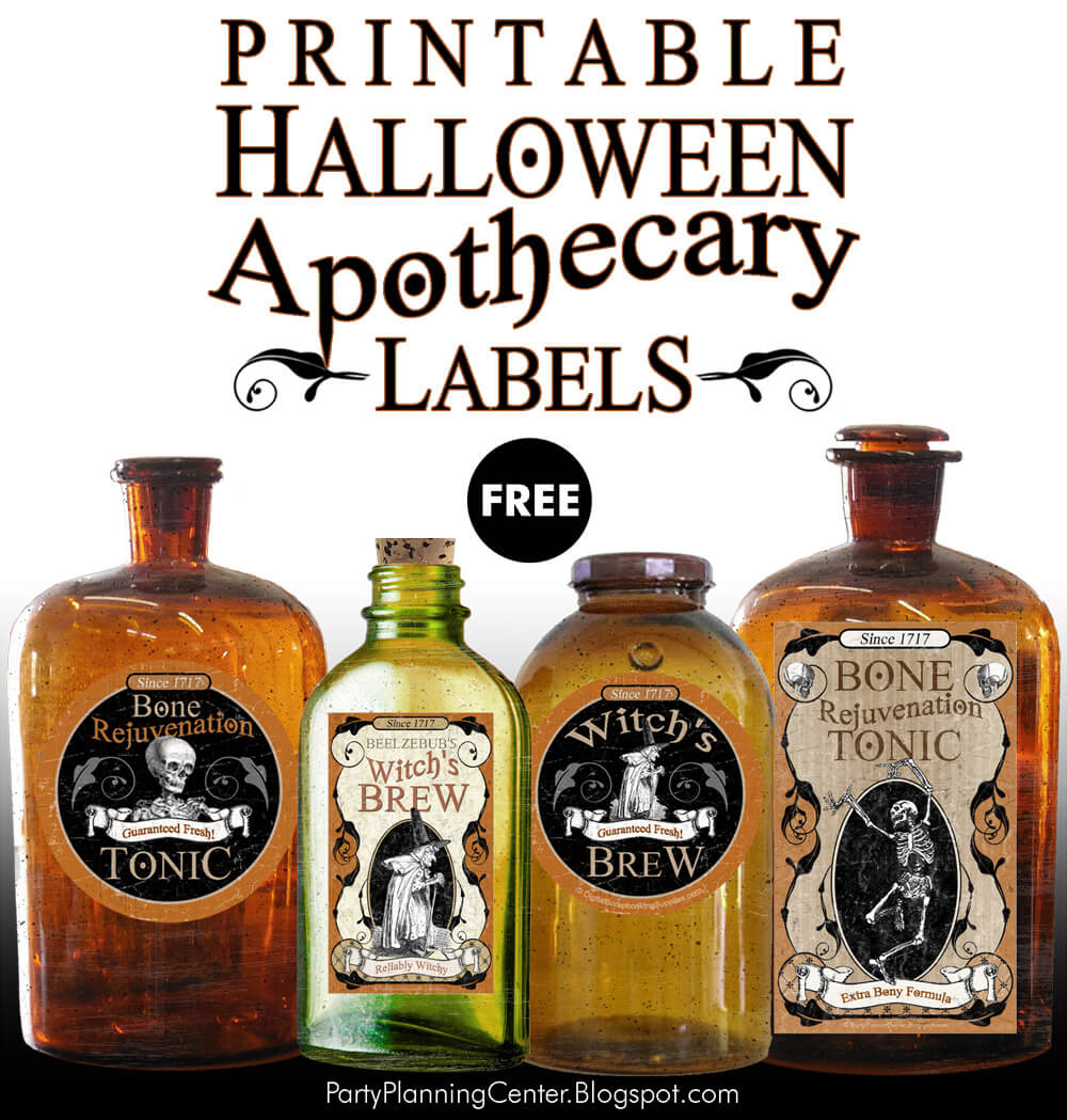 Party Planning: Free Printable Halloween Apothecary Labels with Vintage Printable Free Printable Halloween Apothecary Labels