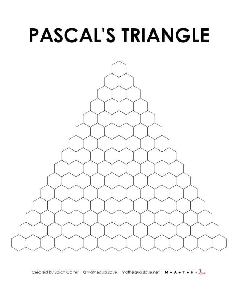 Pascal'S Triangle Templates - Blank And Filled Pdf intended for Pascal'S Triangle Printable Worksheet