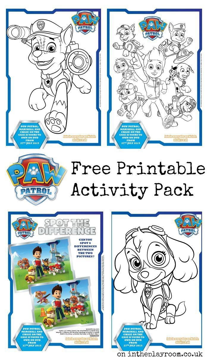 Paw Patrol Colouring Pages And Activity Sheets (Free Printables) regarding Free Paw Patrol Printables
