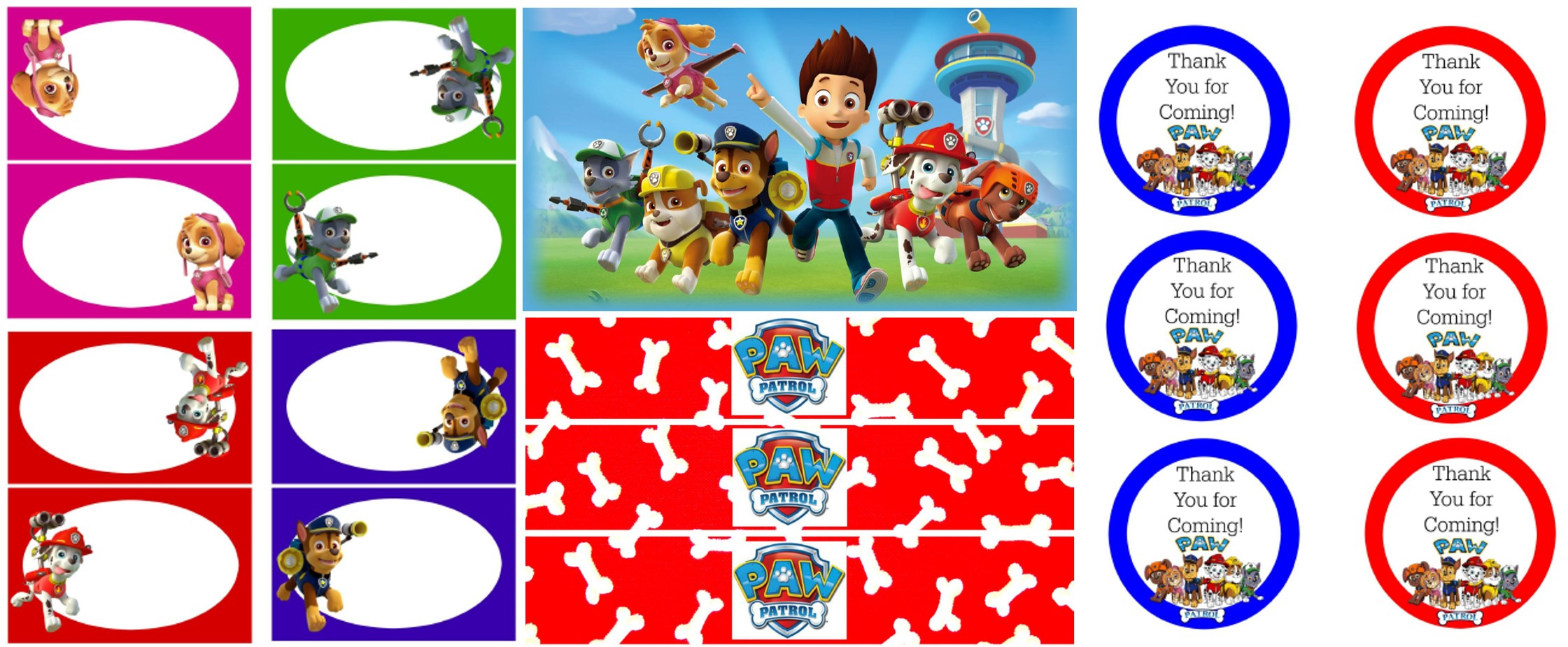 Paw Patrol Party Free Printables | Tickled Pink Party Ideas inside Paw Patrol Thank You Tags Free Printable