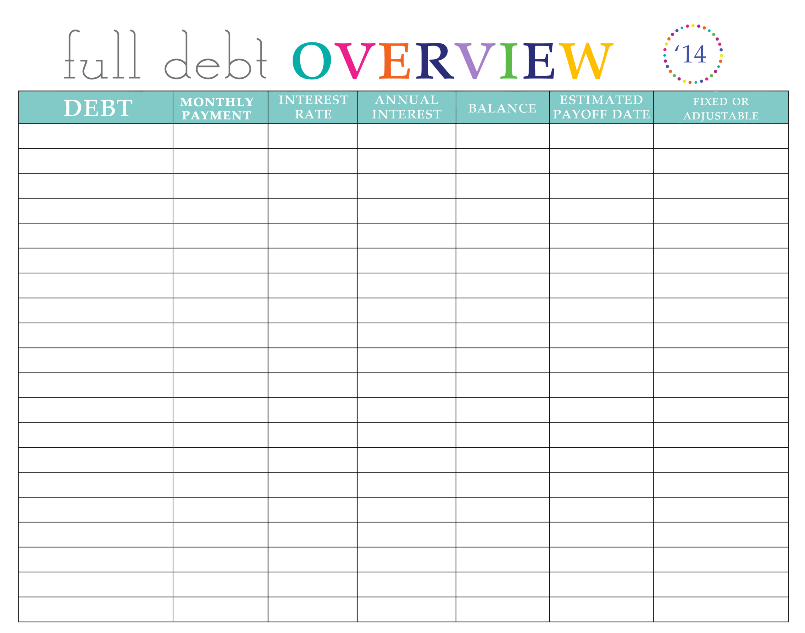 Paying Off Debt Worksheets in Debt Payoff Printable Free