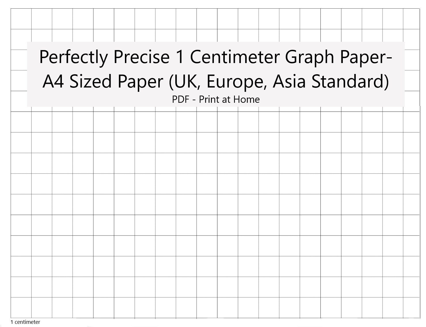 Perfectly Scaled And Precise Printable Graph Paper - A4 - 1 Centimeter Square - Metric pertaining to Printable One Centimeter Graph Paper