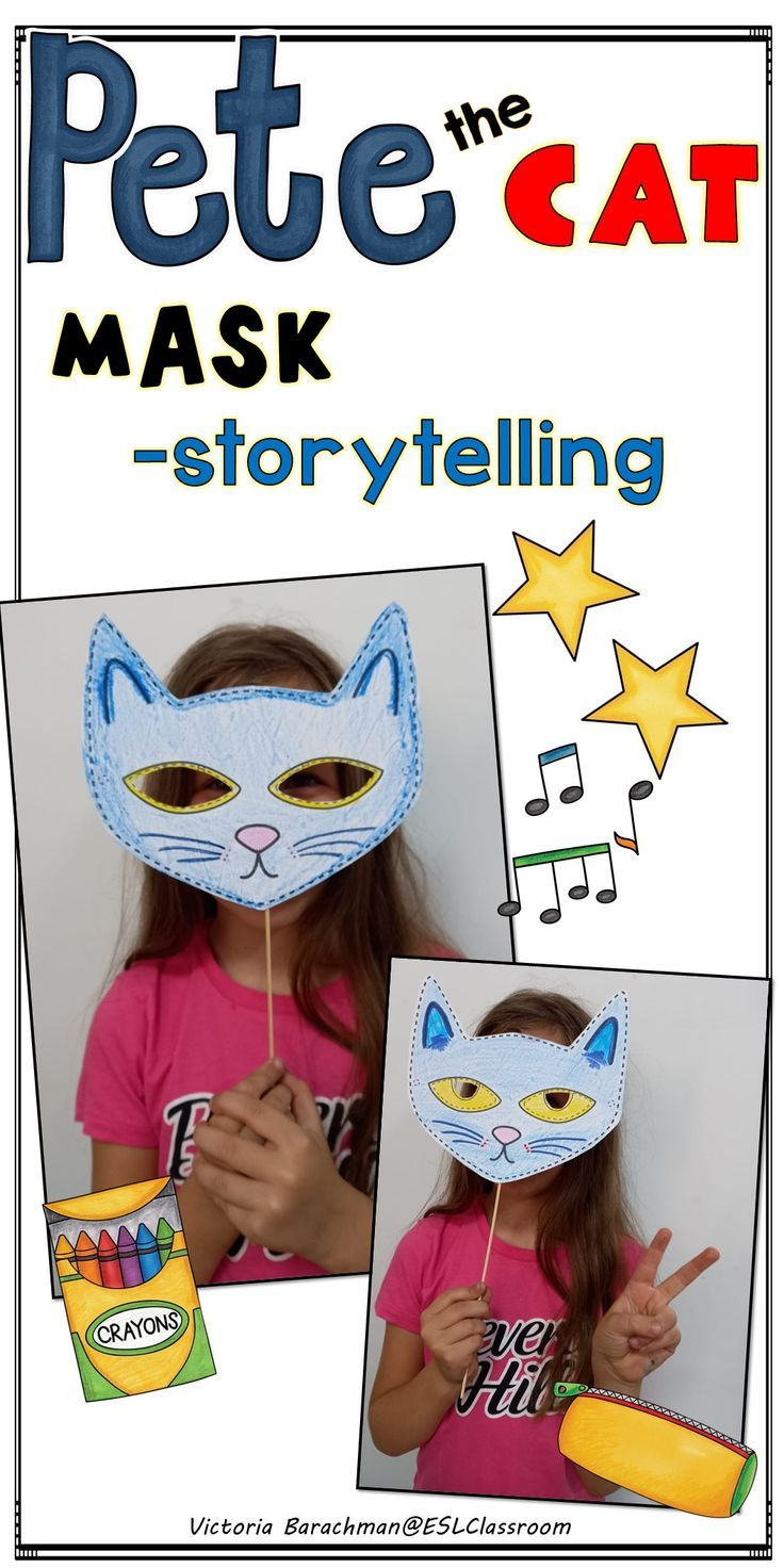 Pete The Cat 💕 I Love My White Shoes - Mask- Storytelling throughout Pete the Cat Printable Mask