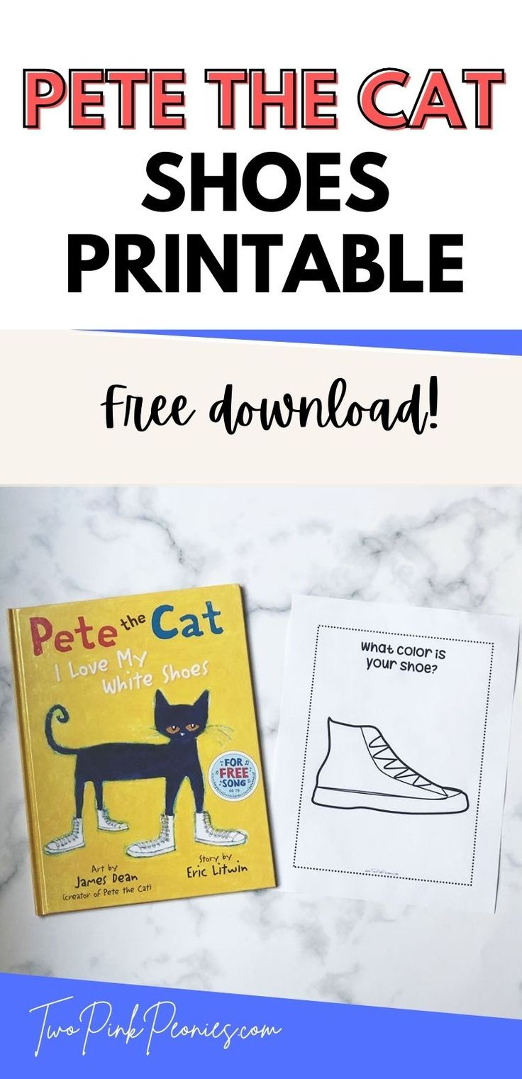 Pete The Cat Shoes Book Inspired Printable (Free Pdf) intended for Free Printable Pete The Cat Shoe Template