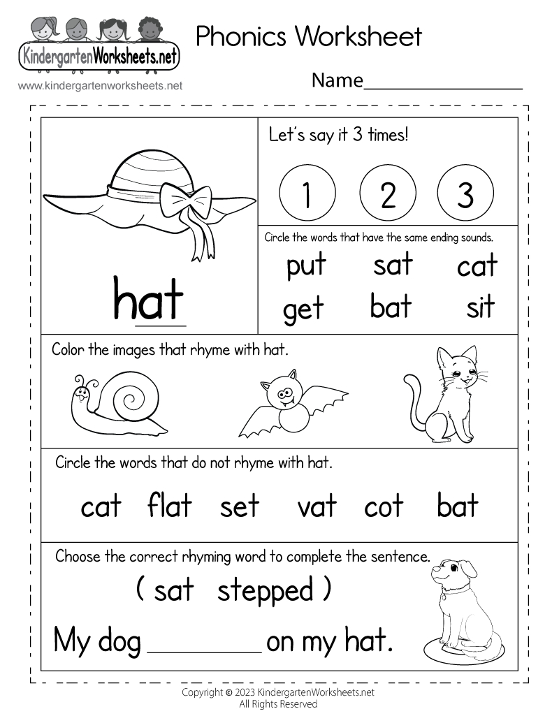 Phonics Worksheet - Free Printable, Digital, &amp;amp; Pdf pertaining to Printable Kindergarten English Worksheets