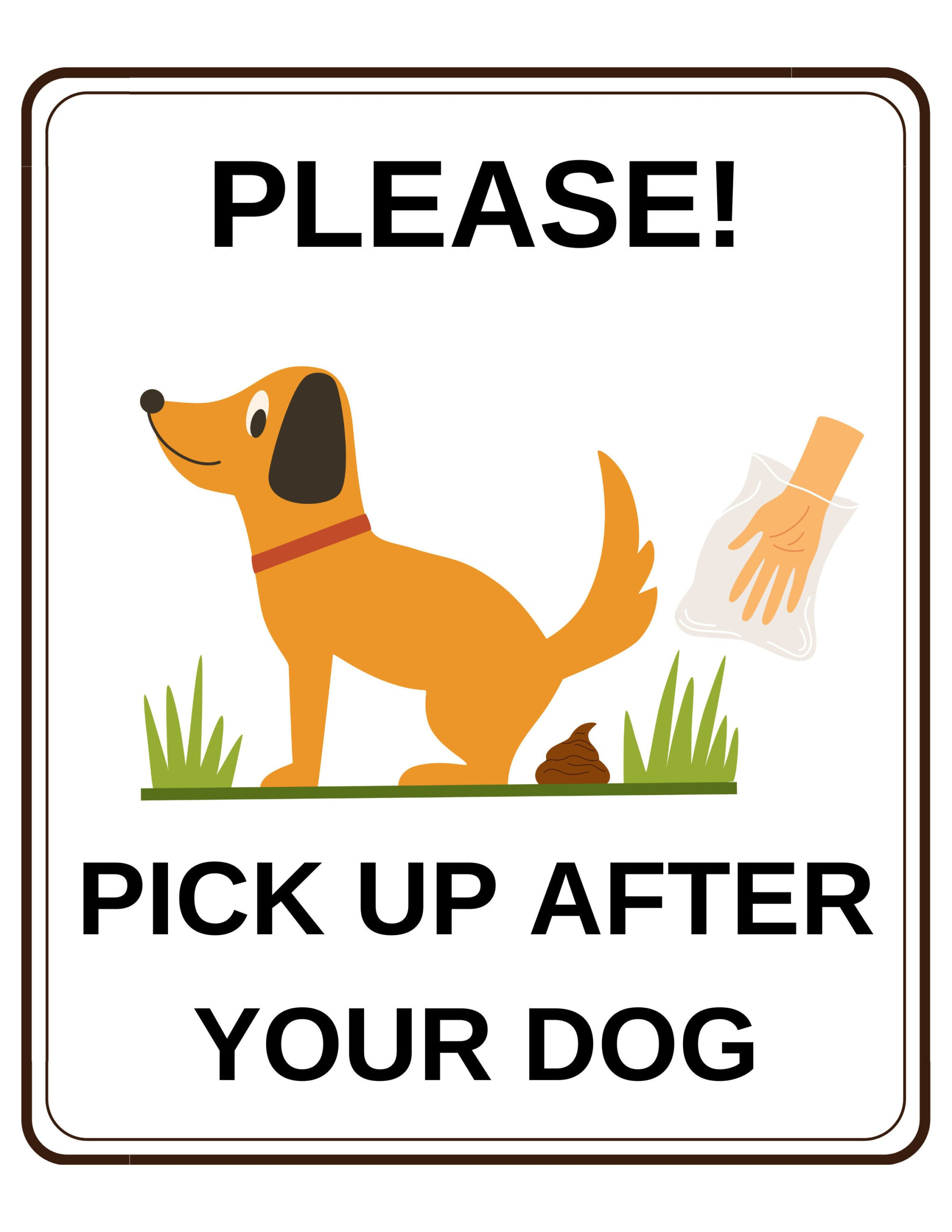 Pick Up After Your Dog Sign X 2 Printable Yard Sign Pick Up After for Free Printable Dog Poop Signs Uk