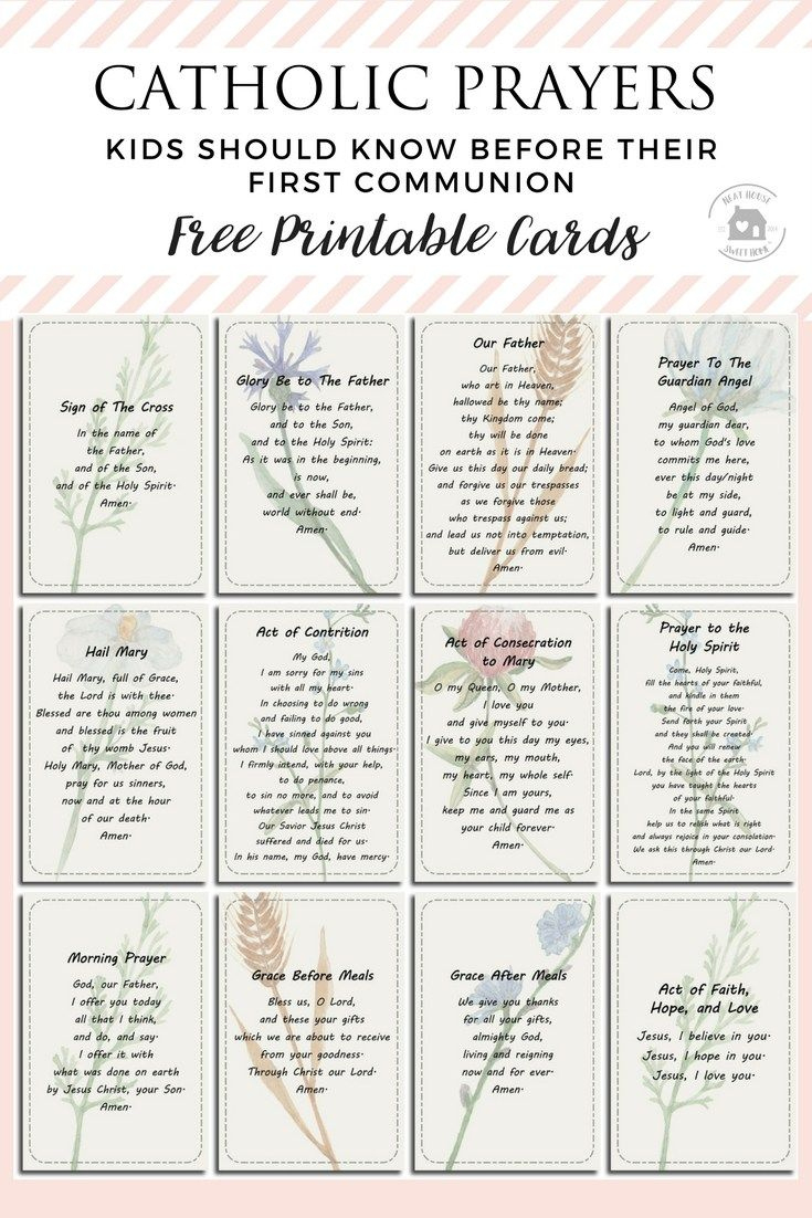 Pin On Catholic Fun inside Printable First Communion Prayers