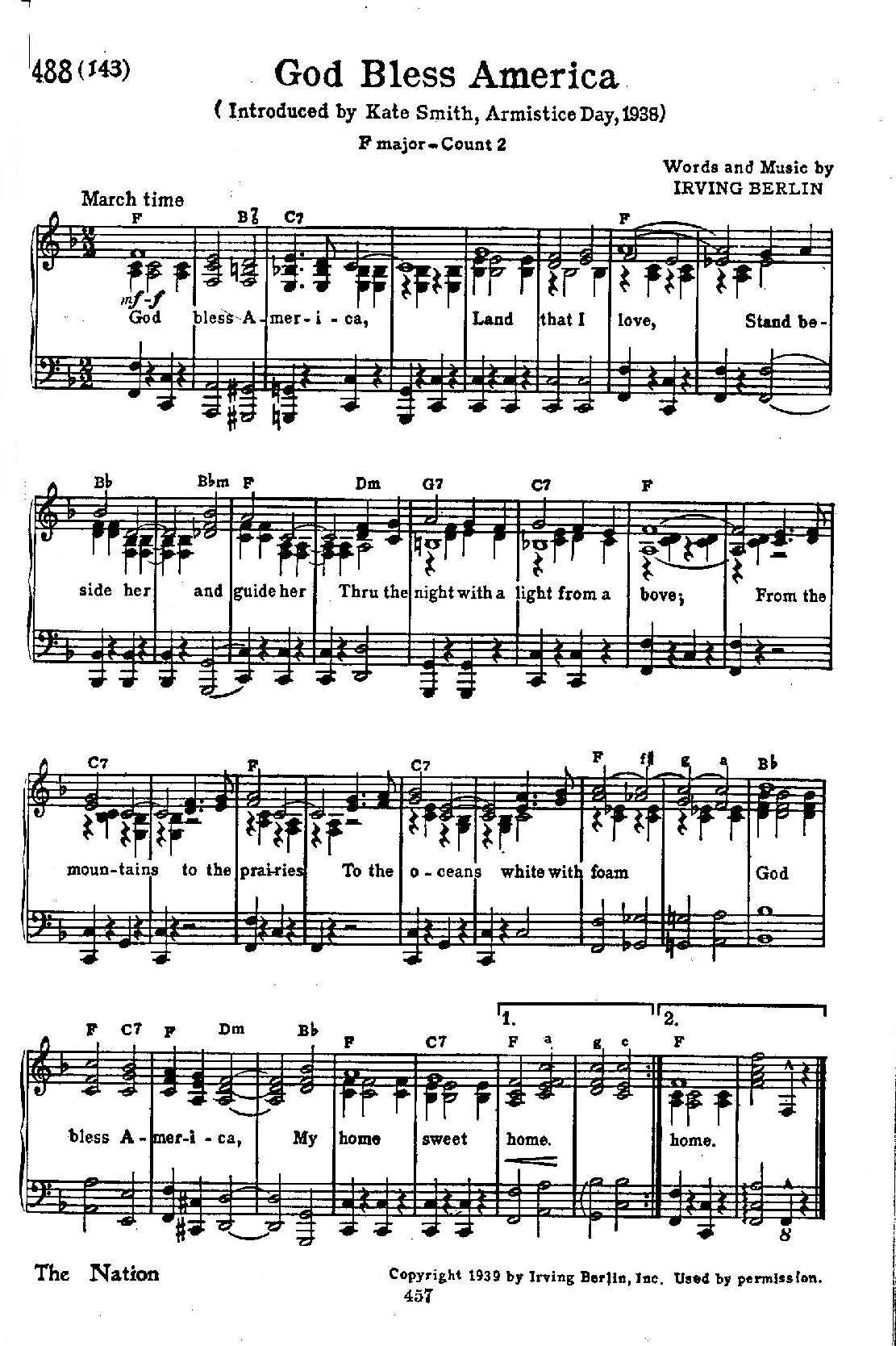 Pin Page - Worksheets Library with Downloadable Free Printable God Bless America Sheet Music