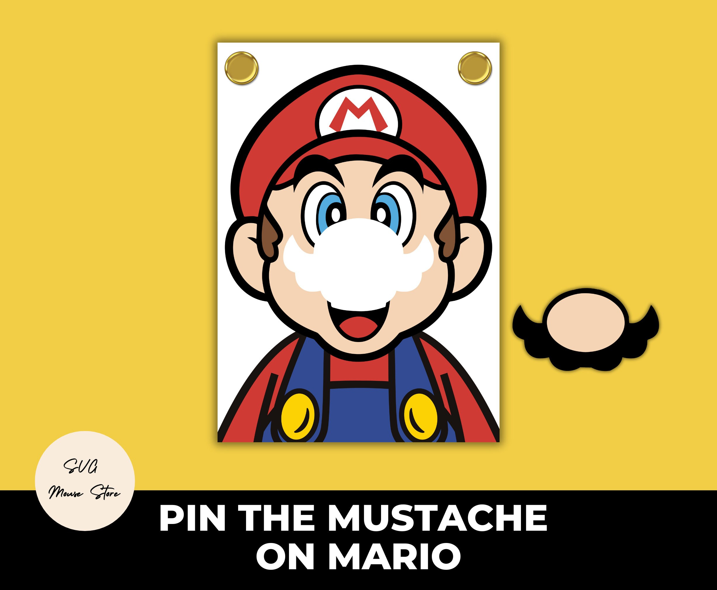 Pin The Moustache On Mario - Digital Interactive Printable Party throughout Pin the Mustache on Mario Free Printable