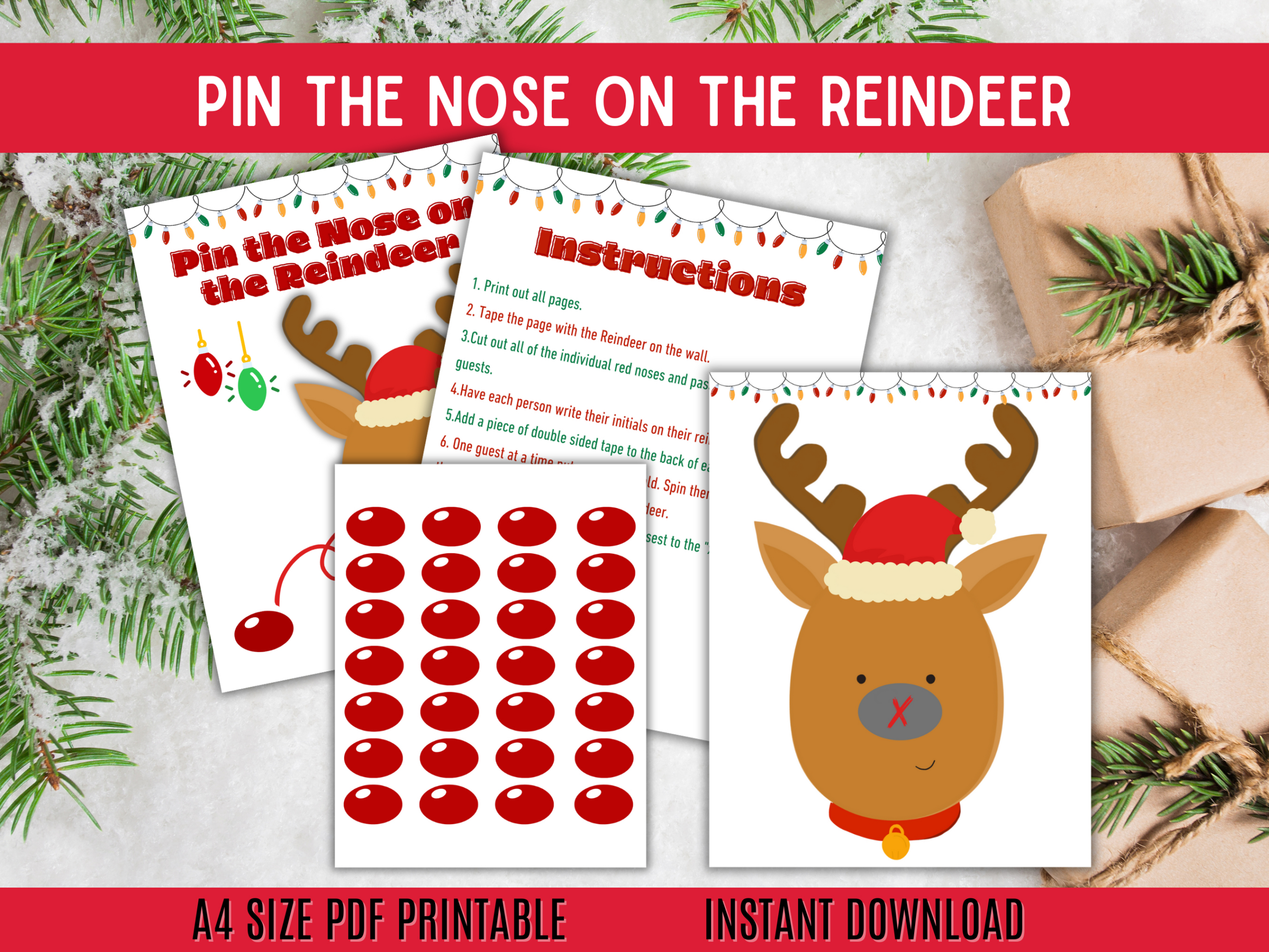 Pin The Nose On Rudolph Printable - A Sparkle Of Genius inside Free Printable Pin the Nose on Rudolph