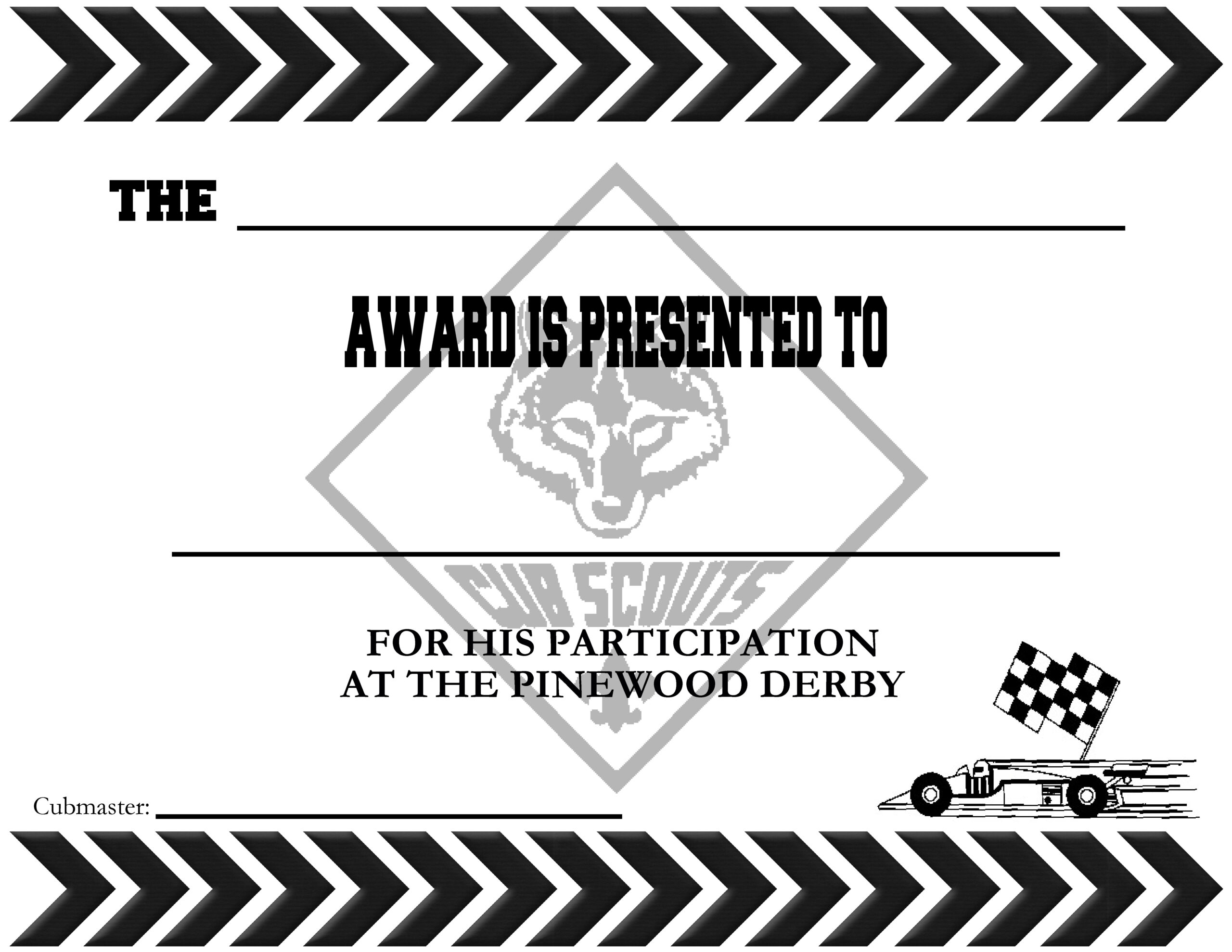 Pinewood Derby Certificates – The Idea Door for Pinewood Derby Certificates Free Printable