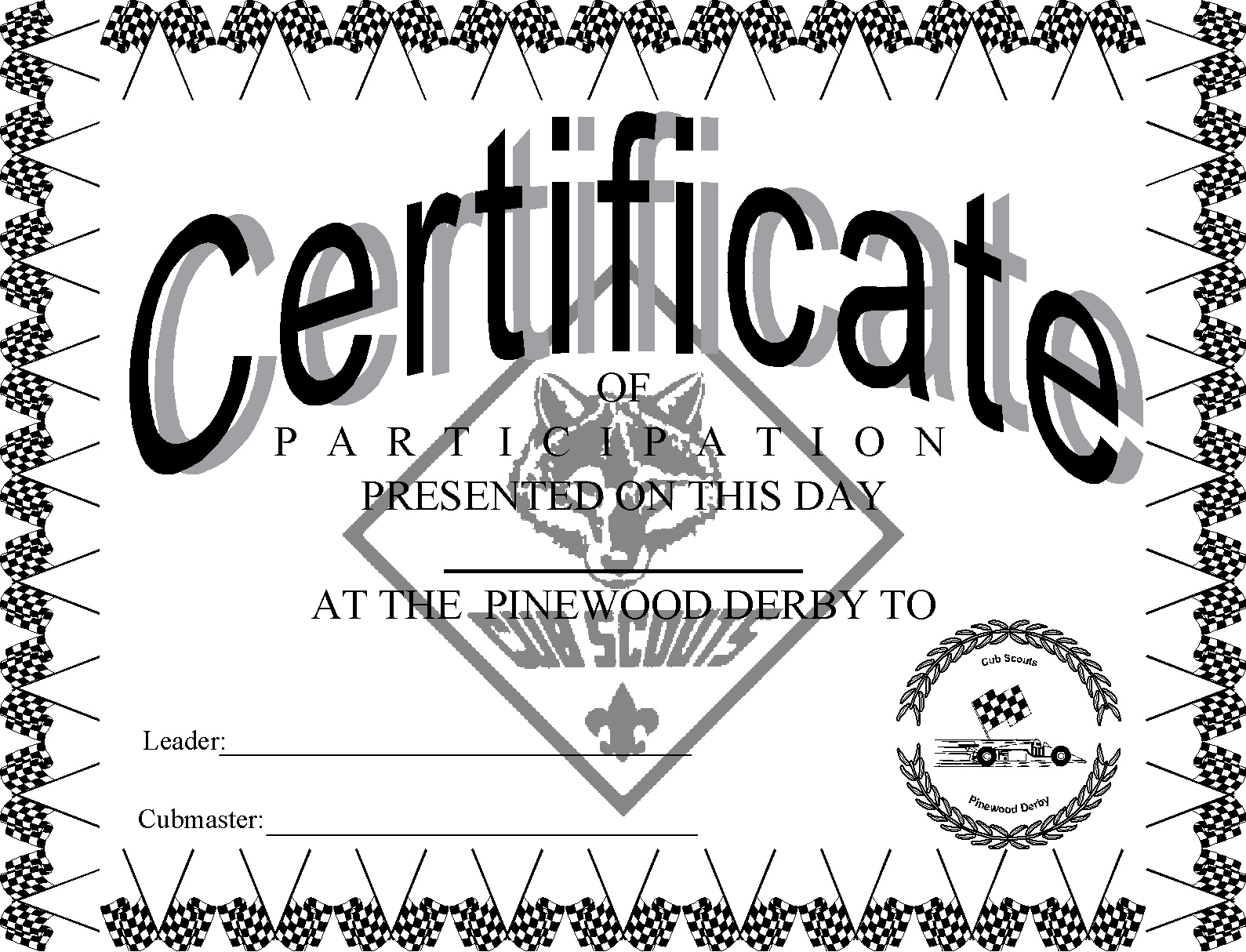 Pinewood Derby Certificates – The Idea Door within Pinewood Derby Certificates Free Printable
