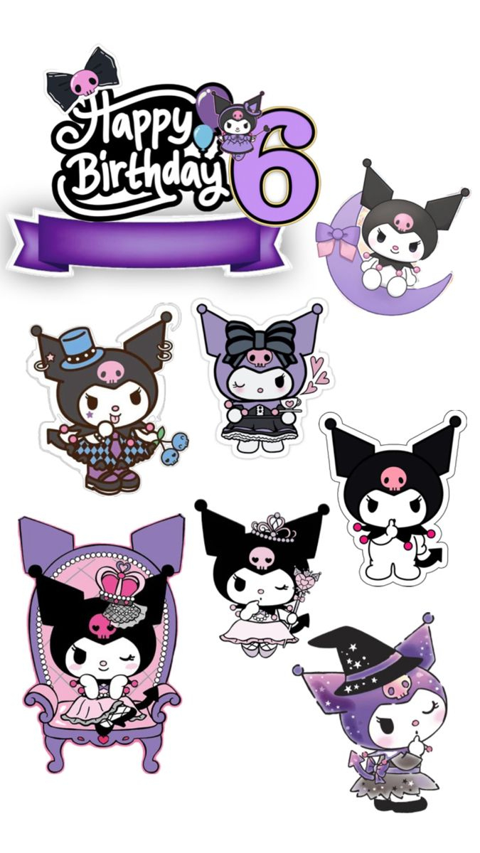 Pinruzellealessandrar On Quick Saves | Happy Birthday regarding Kuromi Cake Topper Printable