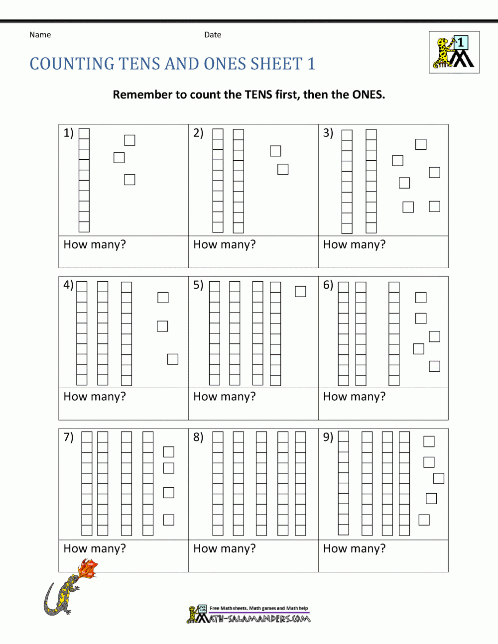Place Value Ones And Tens Worksheets inside Printable Tens And Ones Worksheet