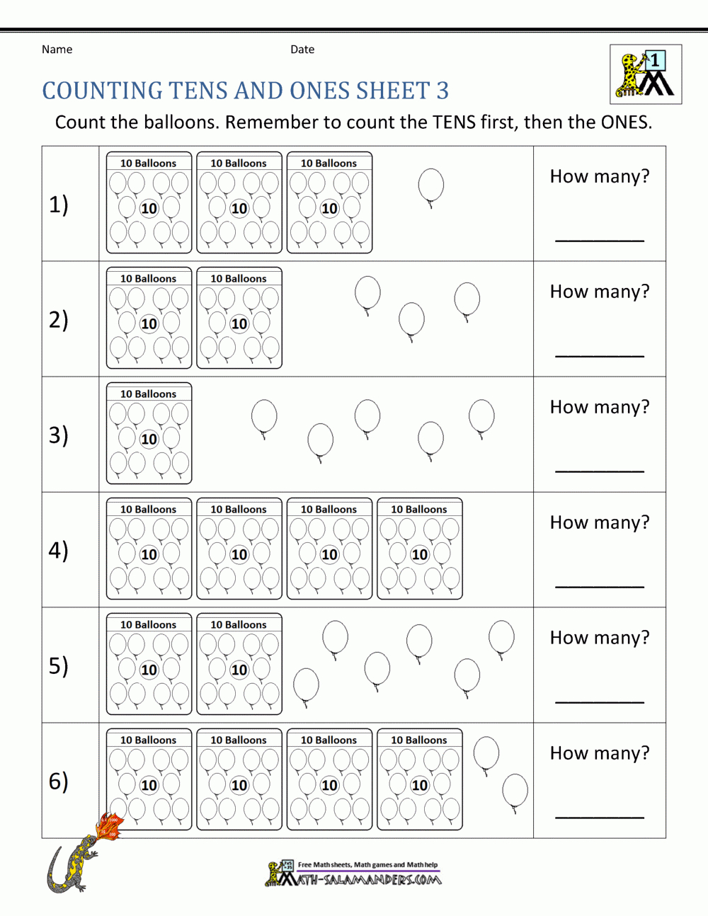 Place Value Ones And Tens Worksheets with regard to Printable Tens and Ones Worksheet