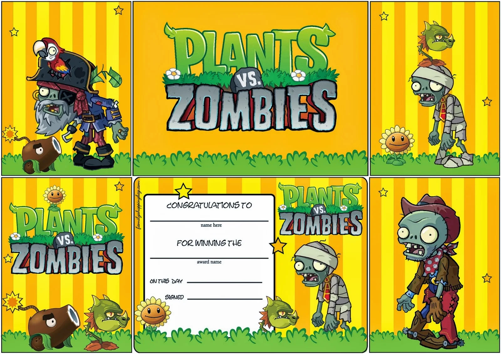Plants Vs Zombies: Free Printable Cards Or Invitations. - Oh My in Plants Vs Zombies Free Printables