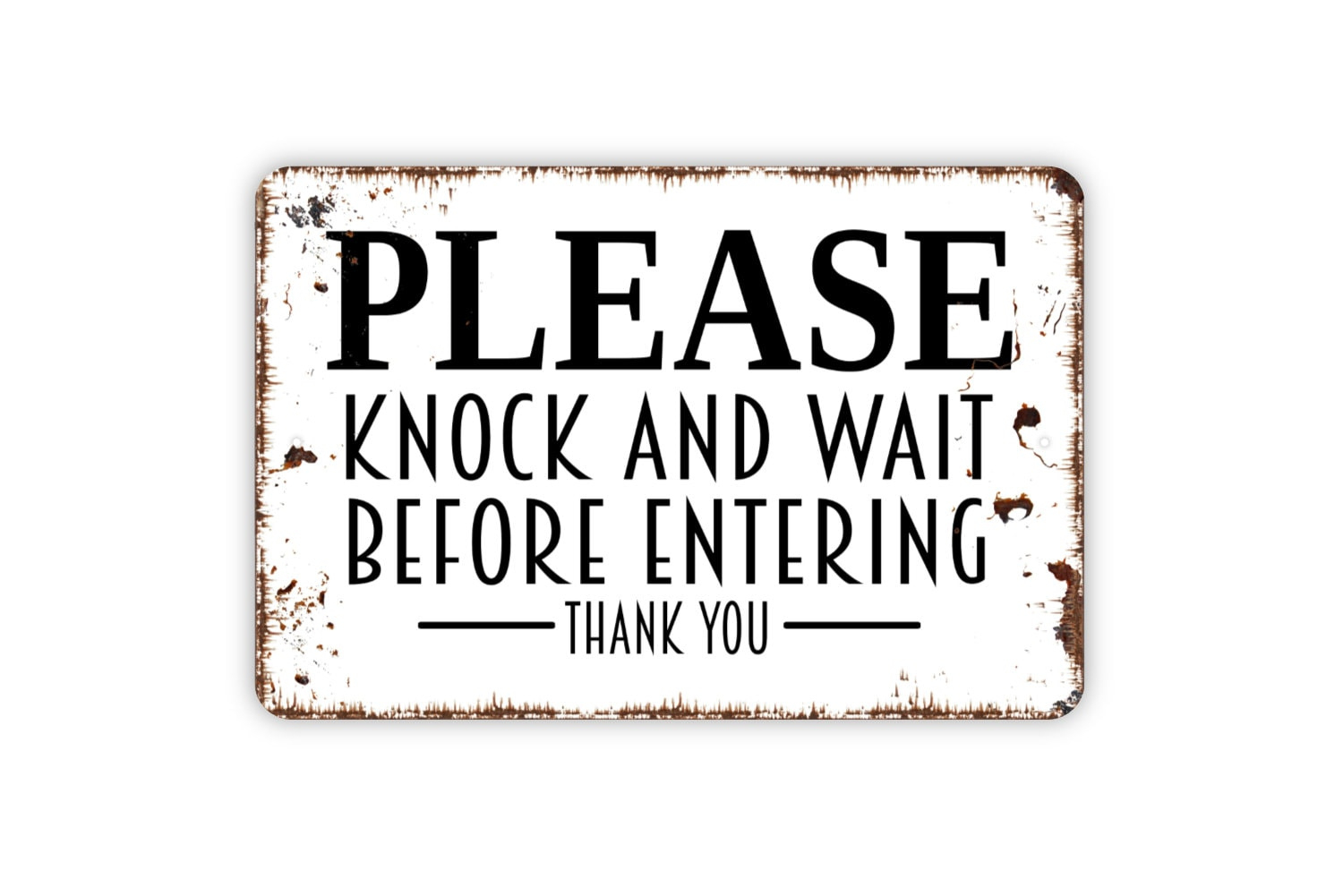 Please Knock And Wait Before Entering Thank You Sign - Metal regarding Free Printable Please Knock Before Entering Printable Sign